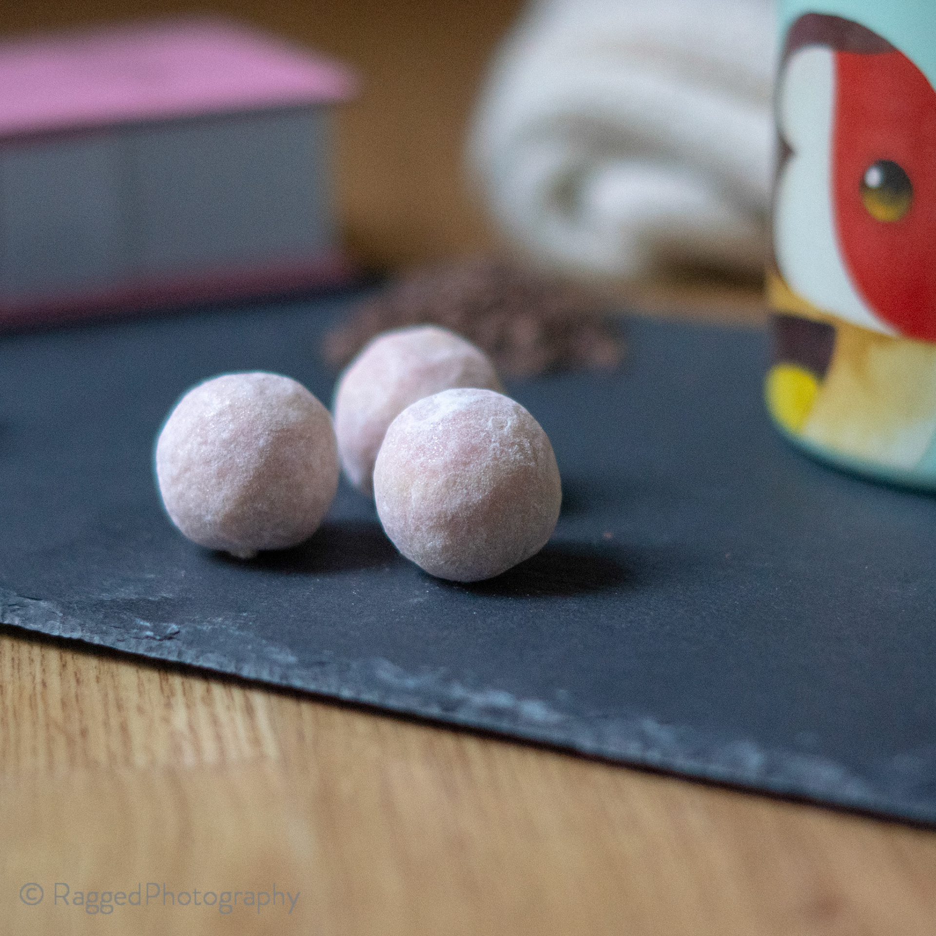Pink Marc de Champagne truffles