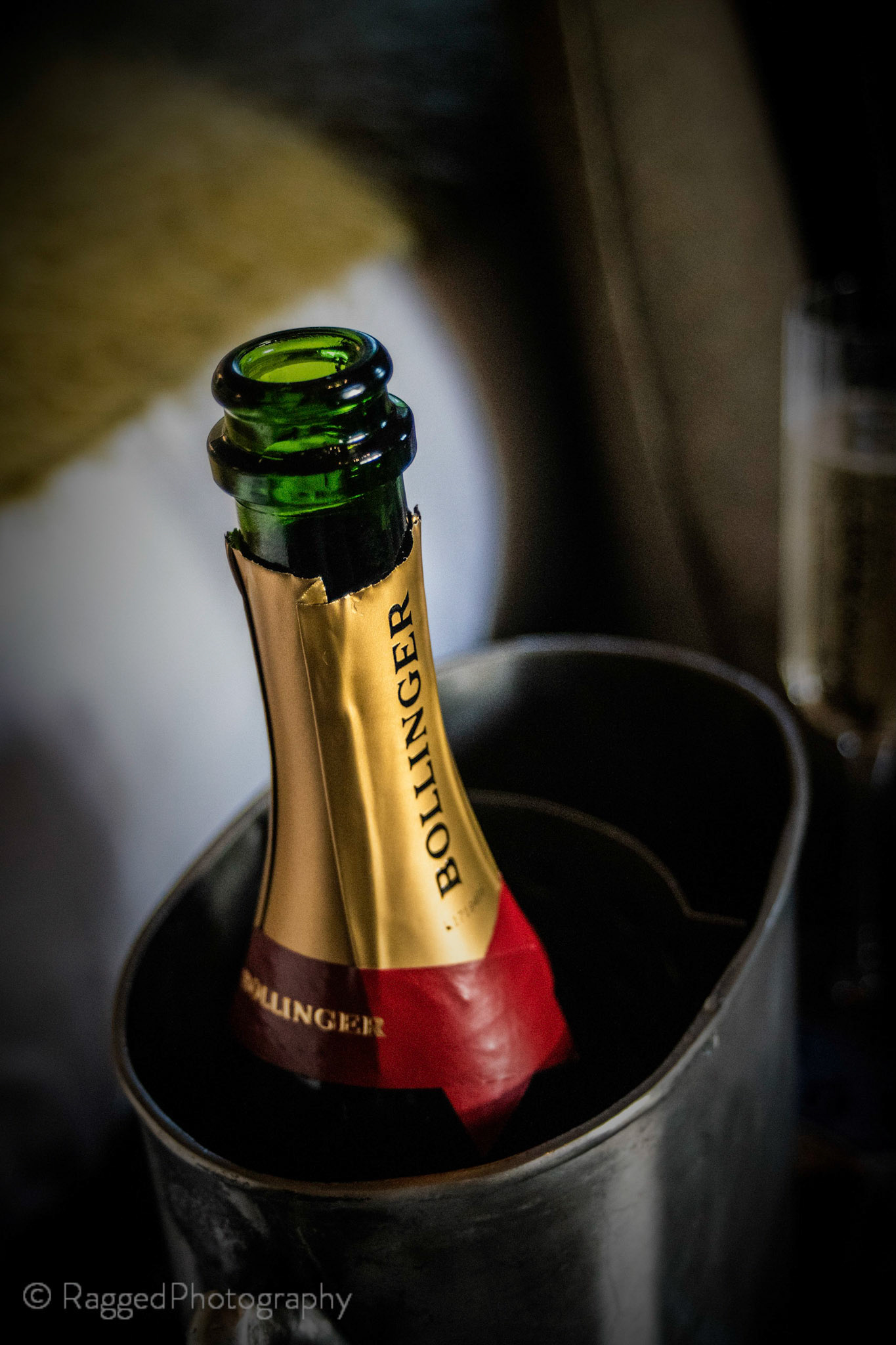 Champagne bottle in cooler