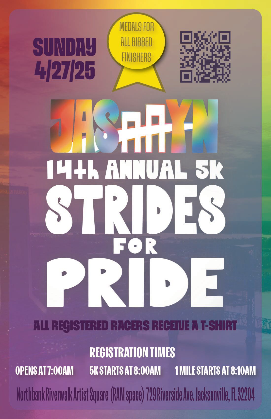 Poster created for Strides for Pride event.