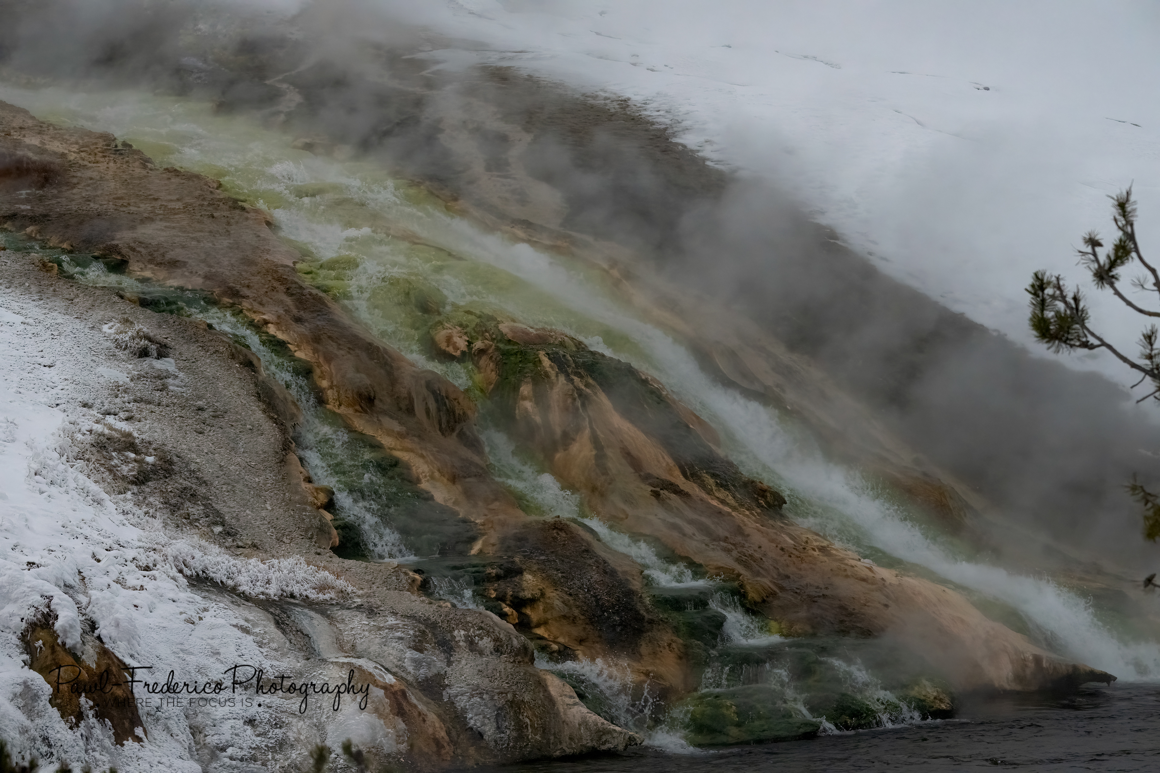 Boiling waterfall