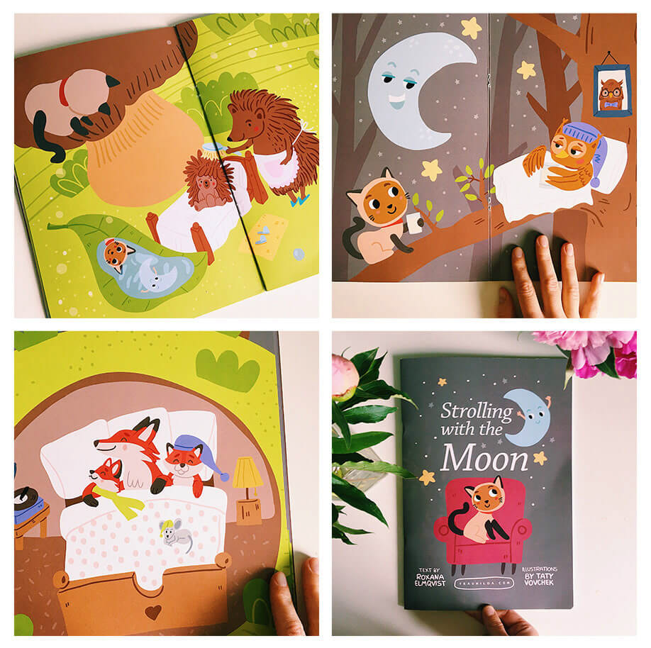strolling with the moon picture book bedtime story by Tatiana Vovchek