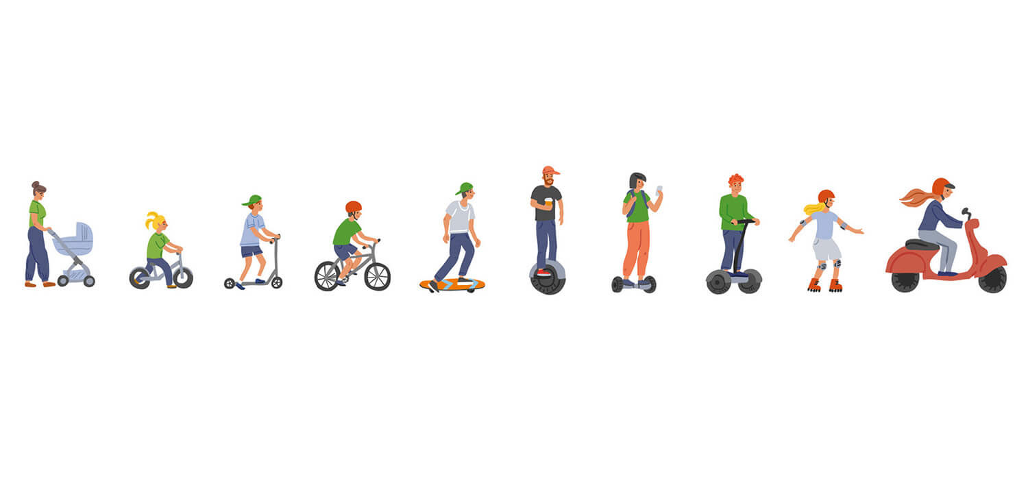 eco transport types icons and illustrations for activity book about ecology for children by Tatiana Vovchek