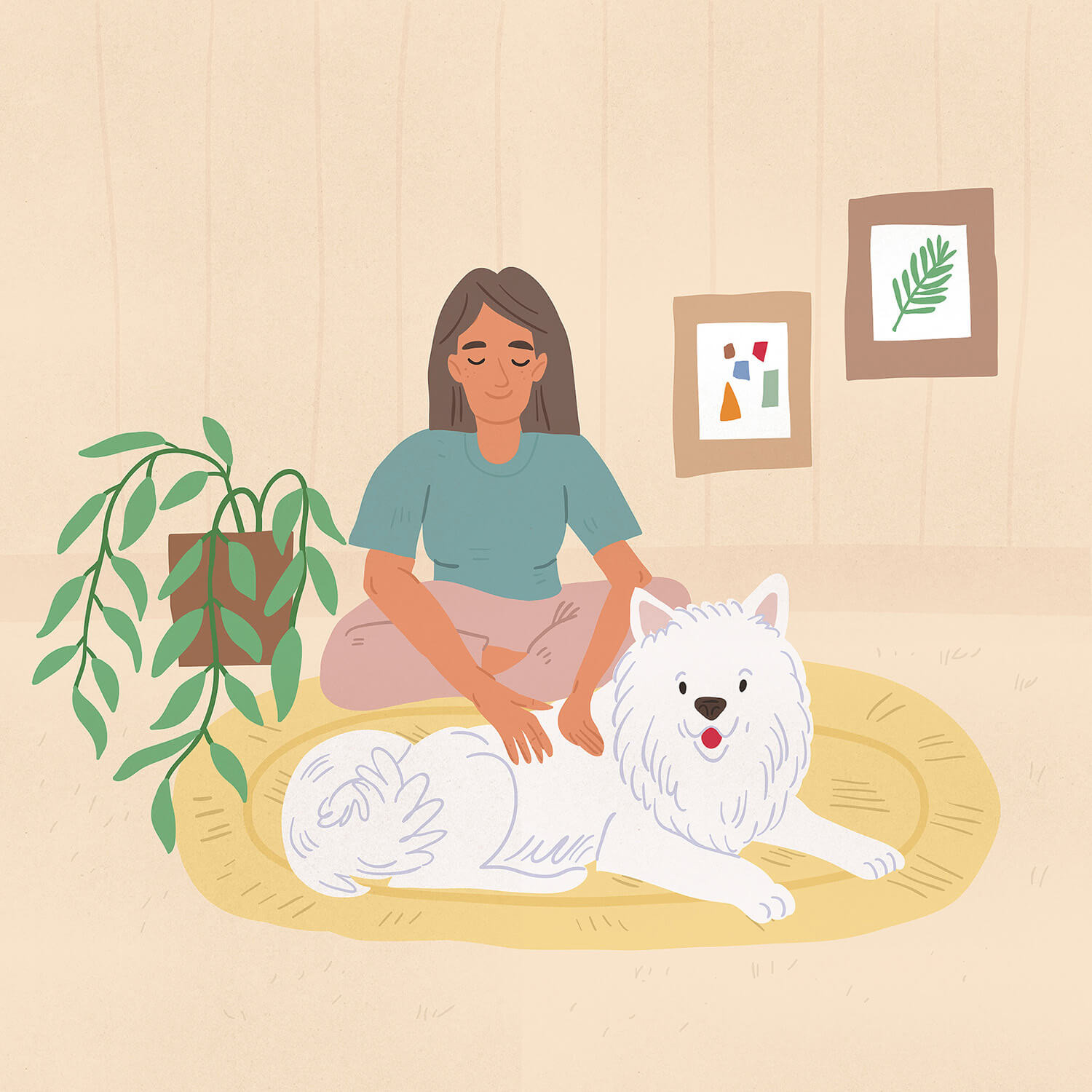 dog illustration, domestic dog portrait by Tatiana Vovchek