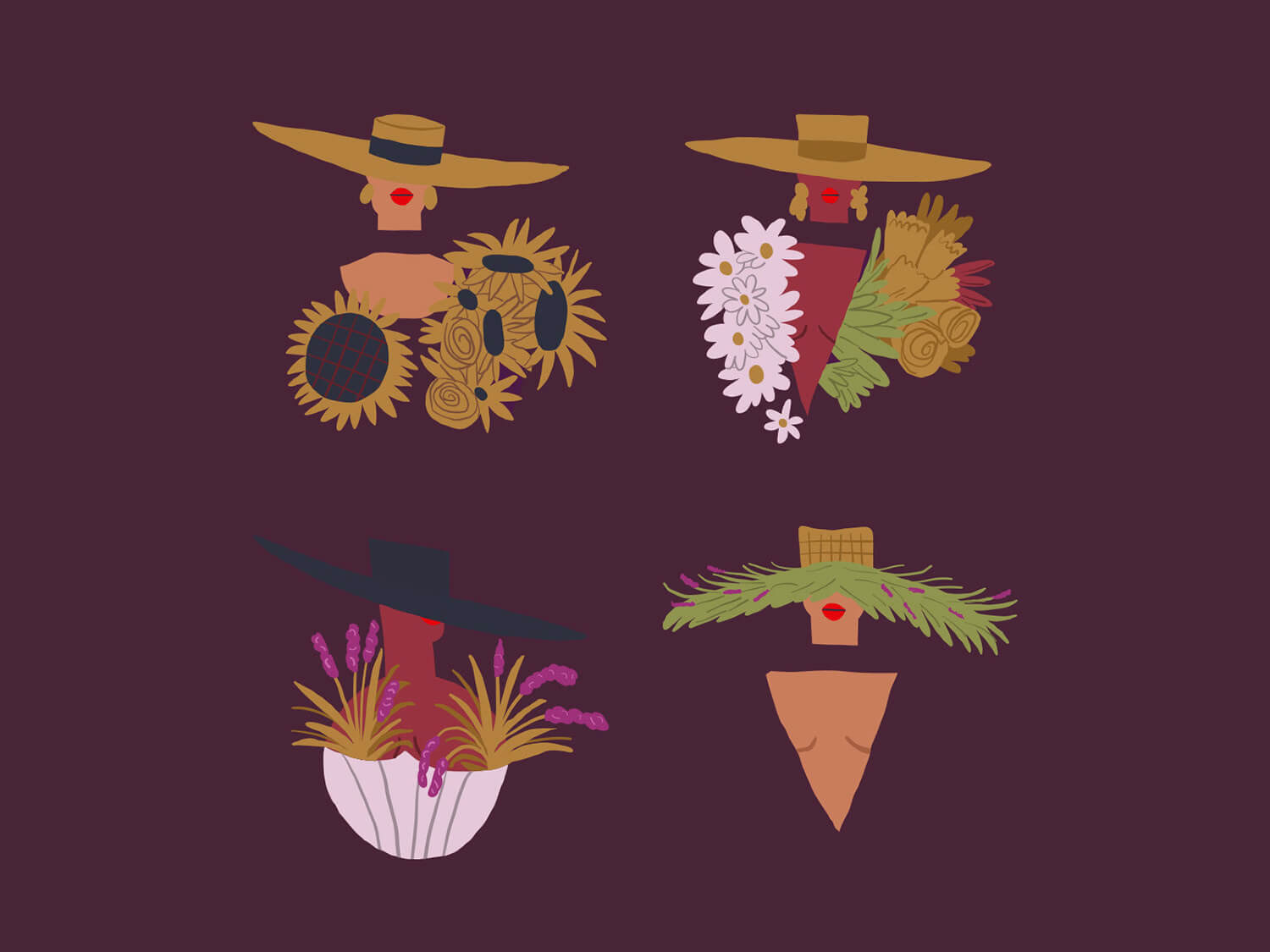 fashion female portrait illustration by Tatiana Vovchek