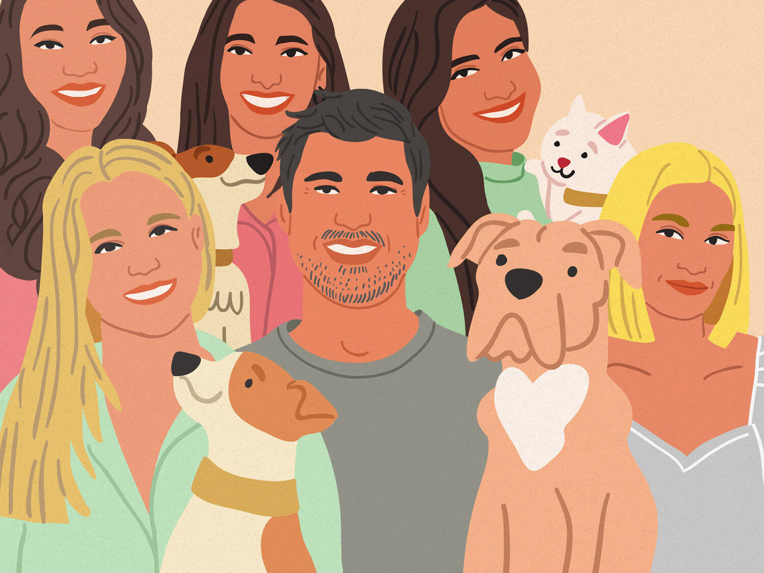 corporate pets, illustrations for social media by Tatiana Vovchek
