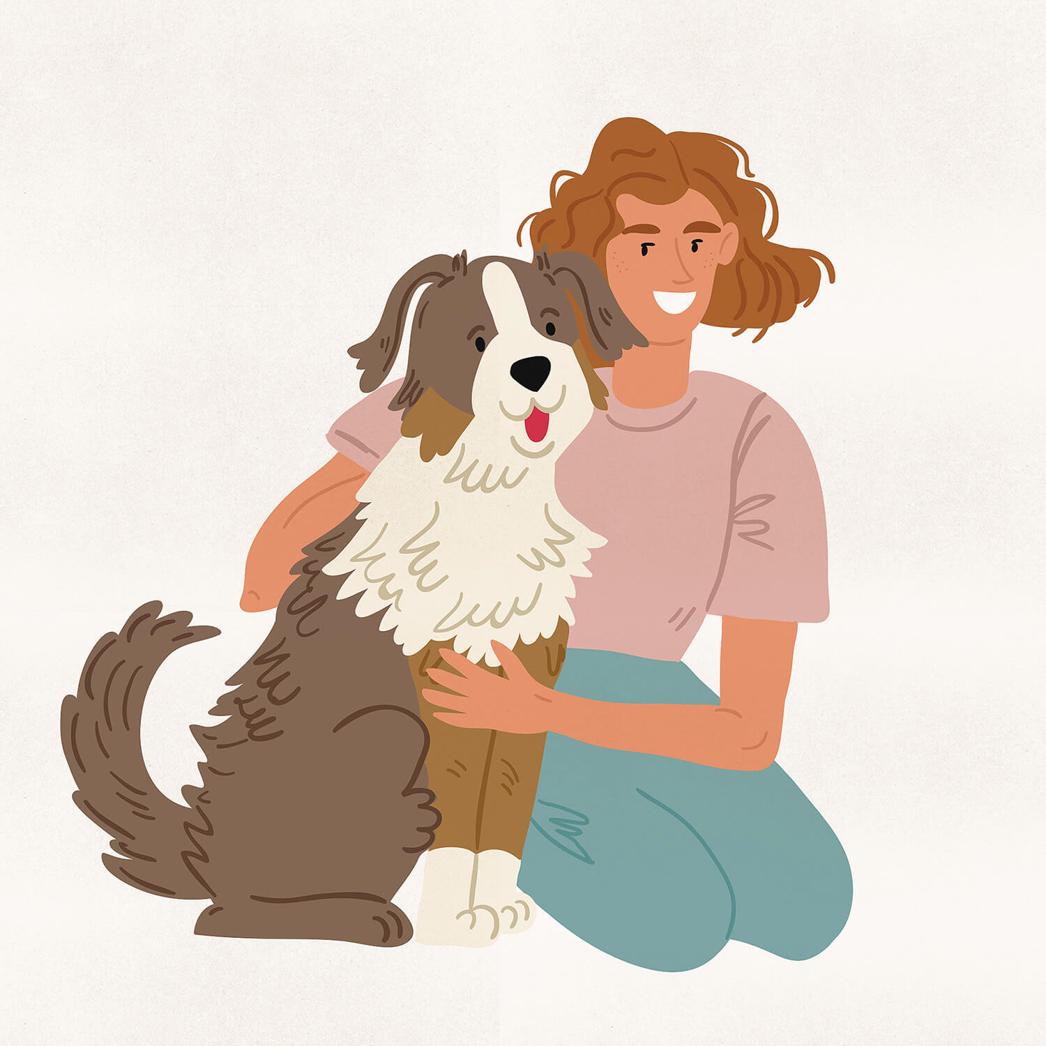 dog illustration, domestic dog portrait by Tatiana Vovchek