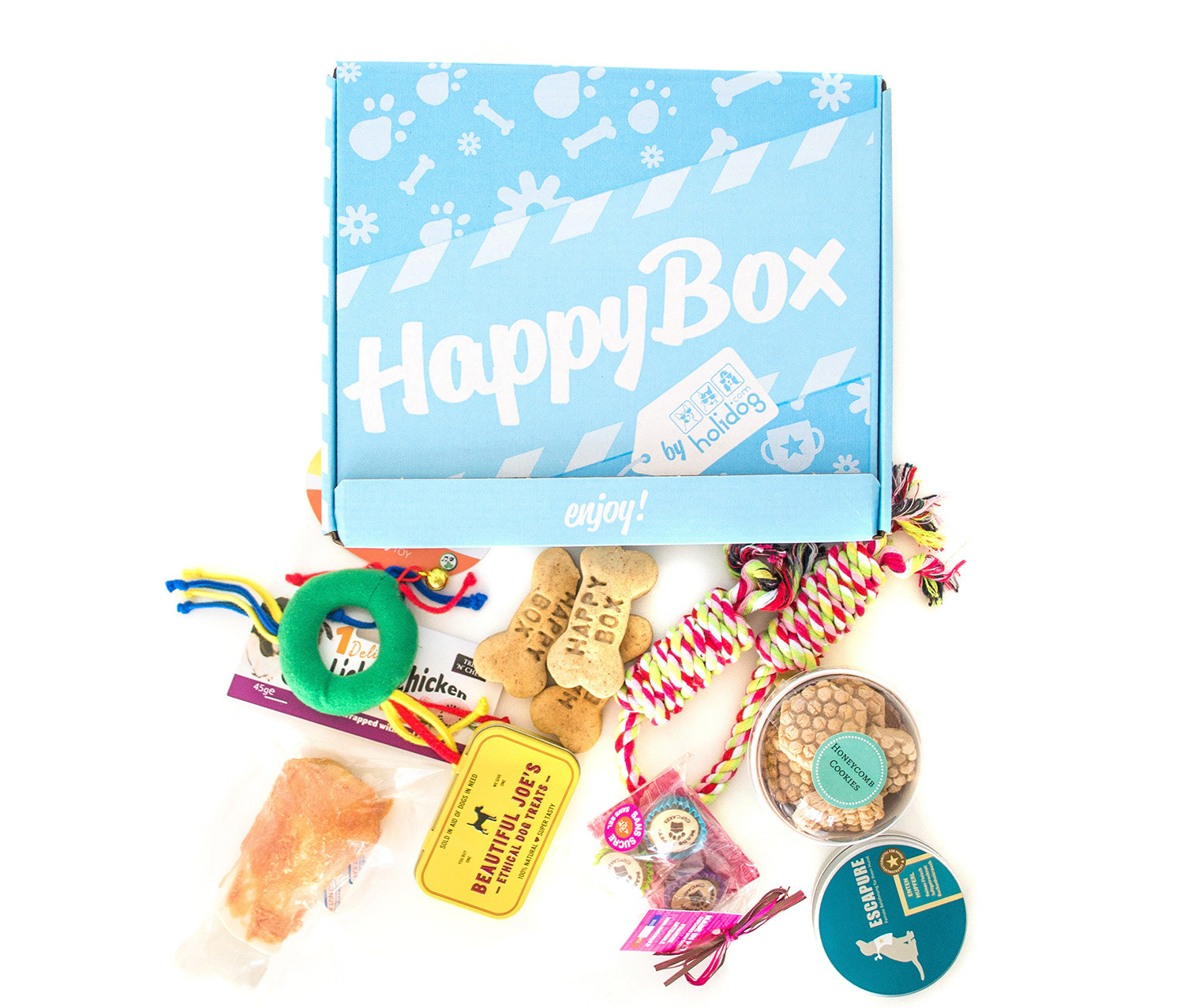 happy box package design, monthly subscription box design by Tatiana Vovchek