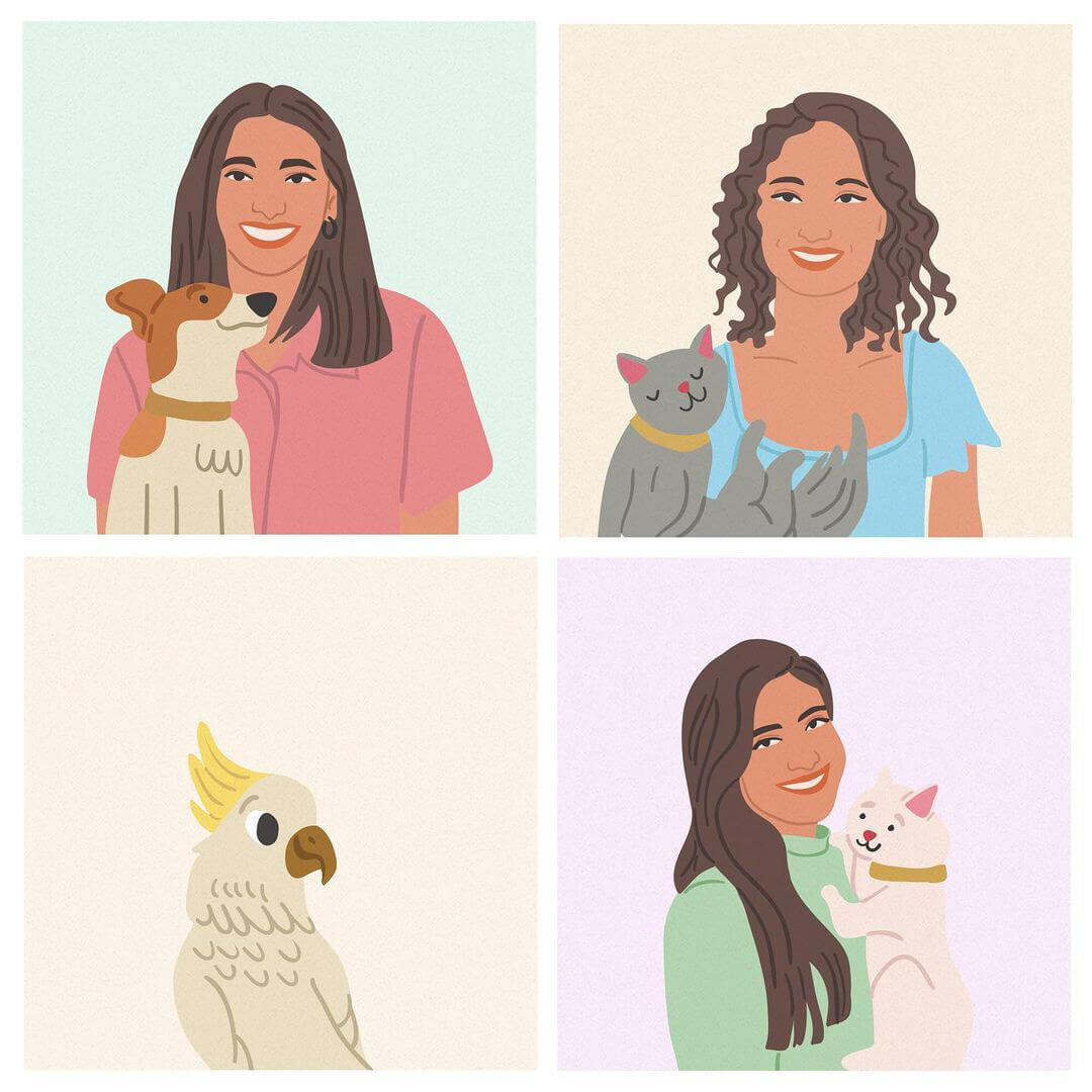 corporate pets, illustrations for social media by Tatiana Vovchek