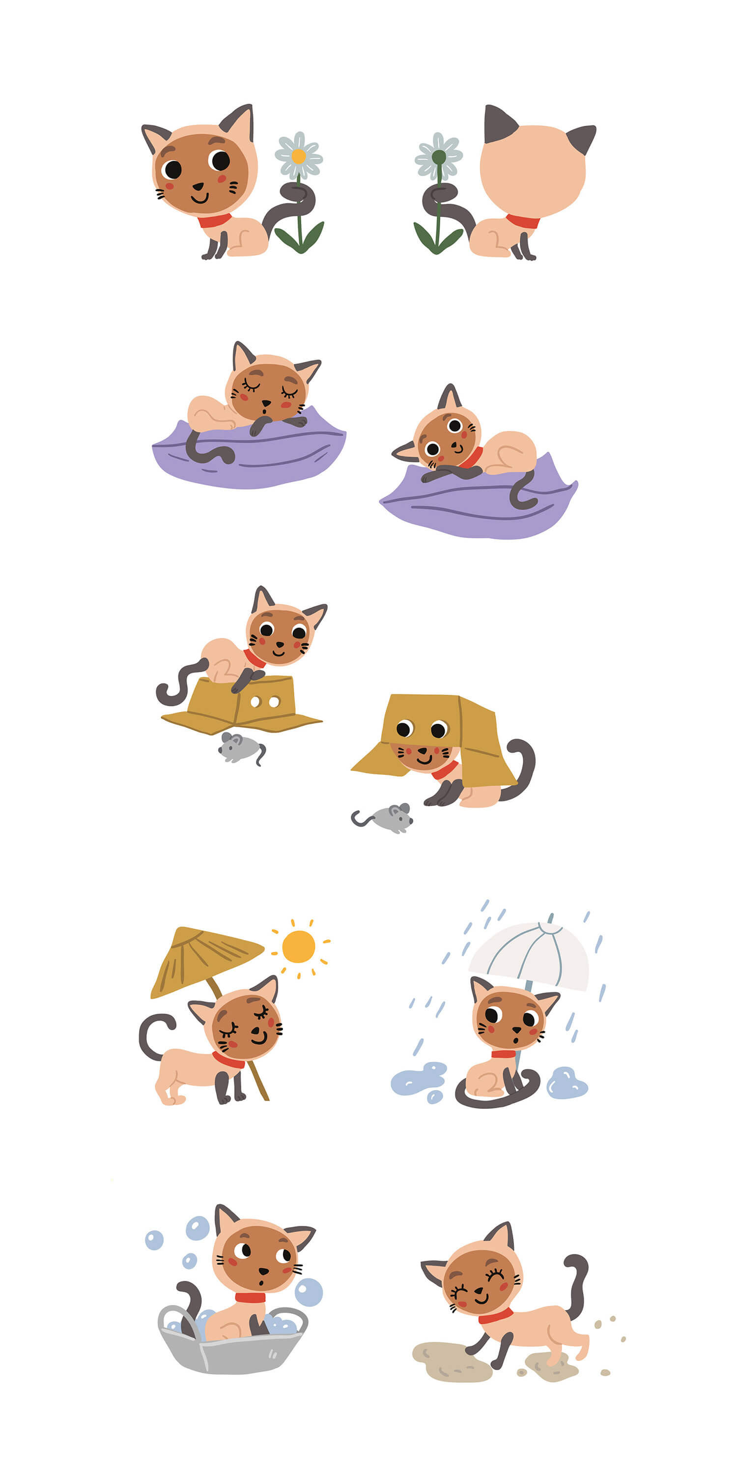 cat character design for kidlit activity book by Tatiana Vovchek
