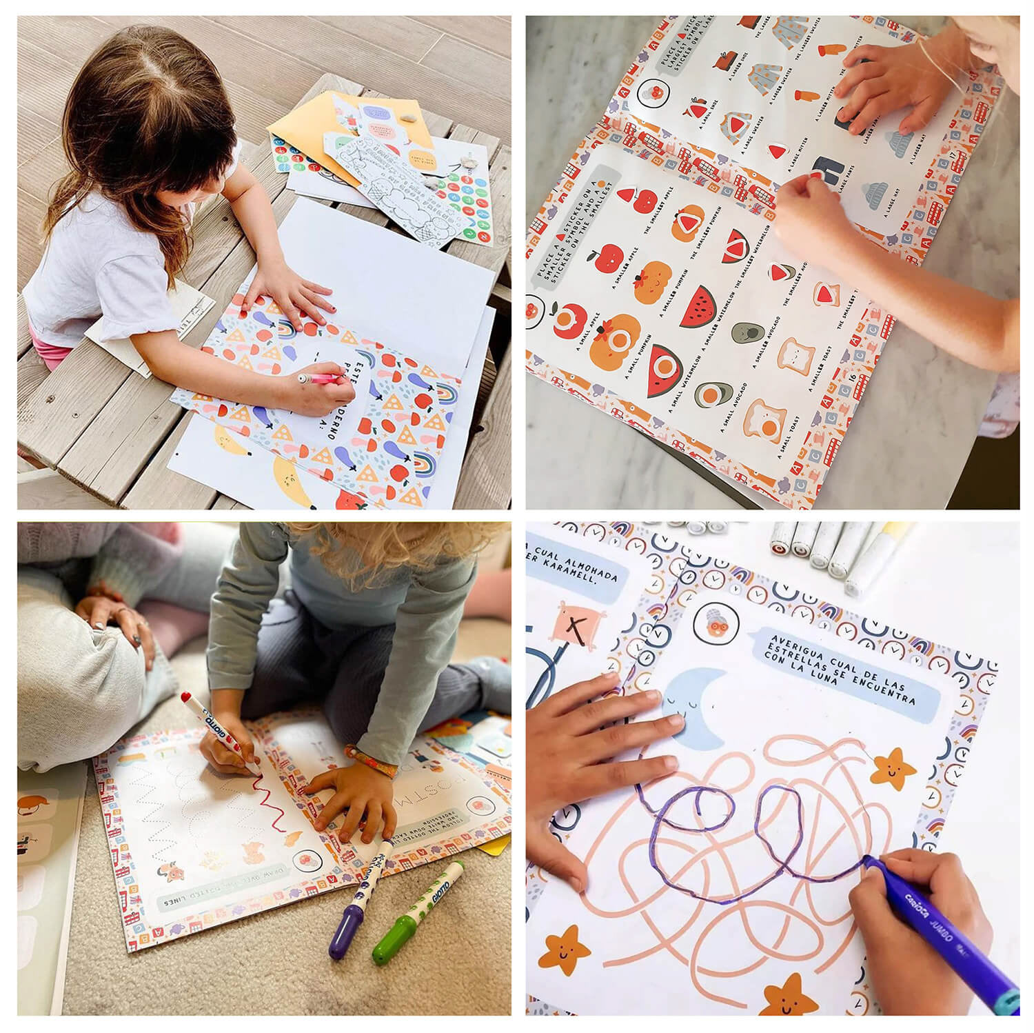 activity book design and illustrations for children to train numbers, colors, shapes by Tatiana Vovchek