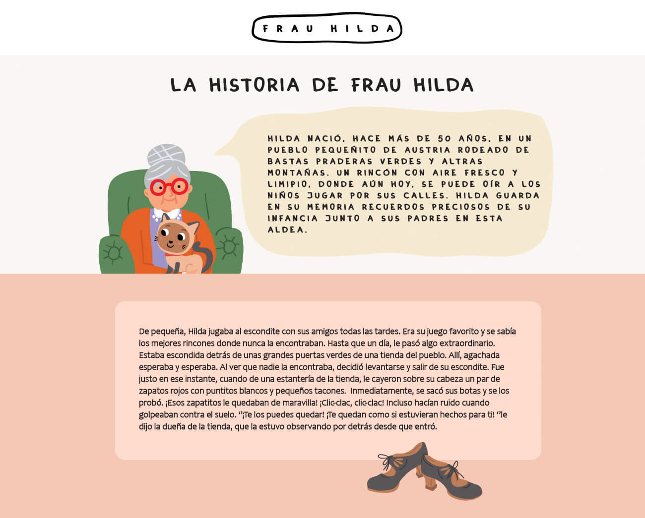 Frau Hilda, logo. character design and illustrations by Tatiana Vovchek