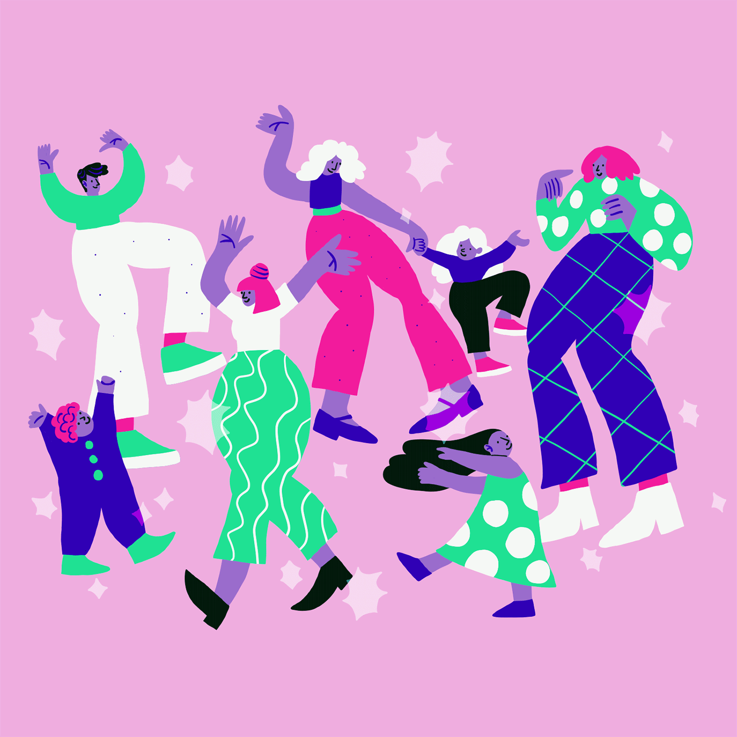 stylish modern people, people fashion style illustration, fashion portrait by Tatiana Vovchek