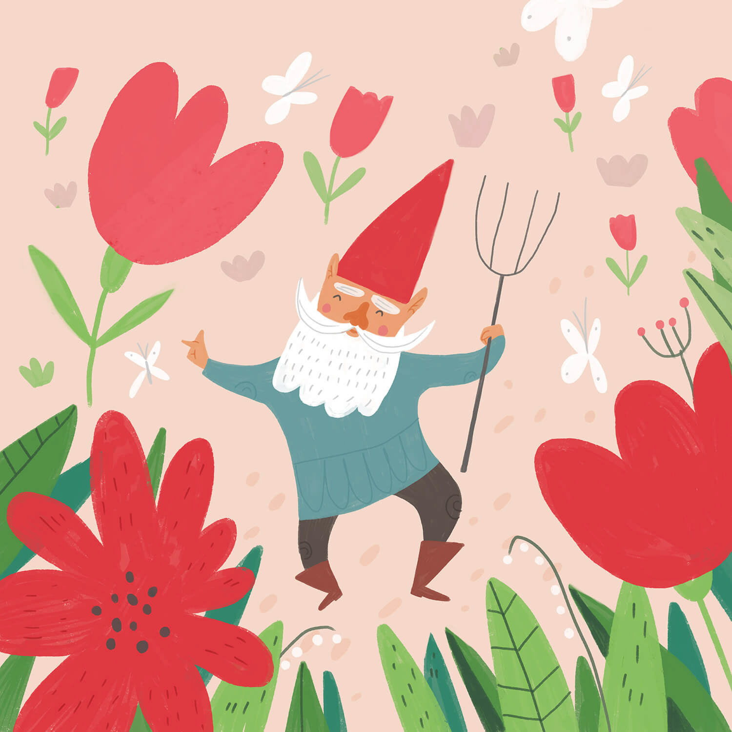 fairy tale about little fairy, dwarf character, magical wood adventures, kidlit illustration by Tatiana Vovchek