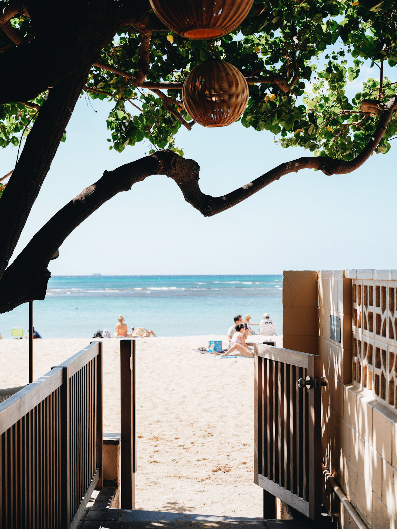 Beach View Through Gate Sunny Day