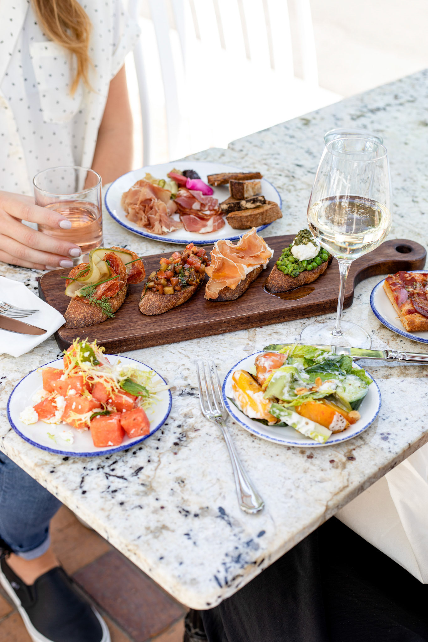 Assorted Appetizers &amp; Drinks on Table