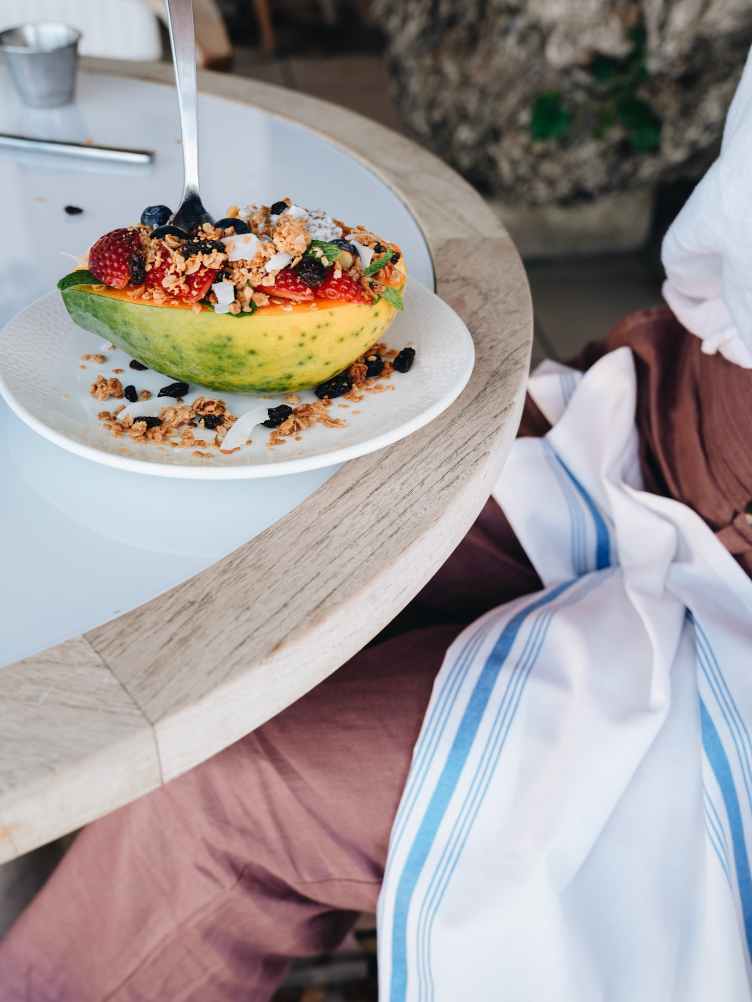 Fruit Salad in Half Melon