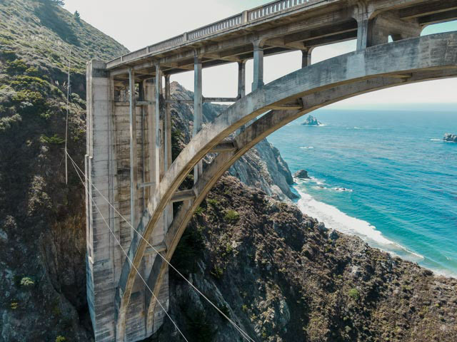 Bridge Over Rugged Coastline