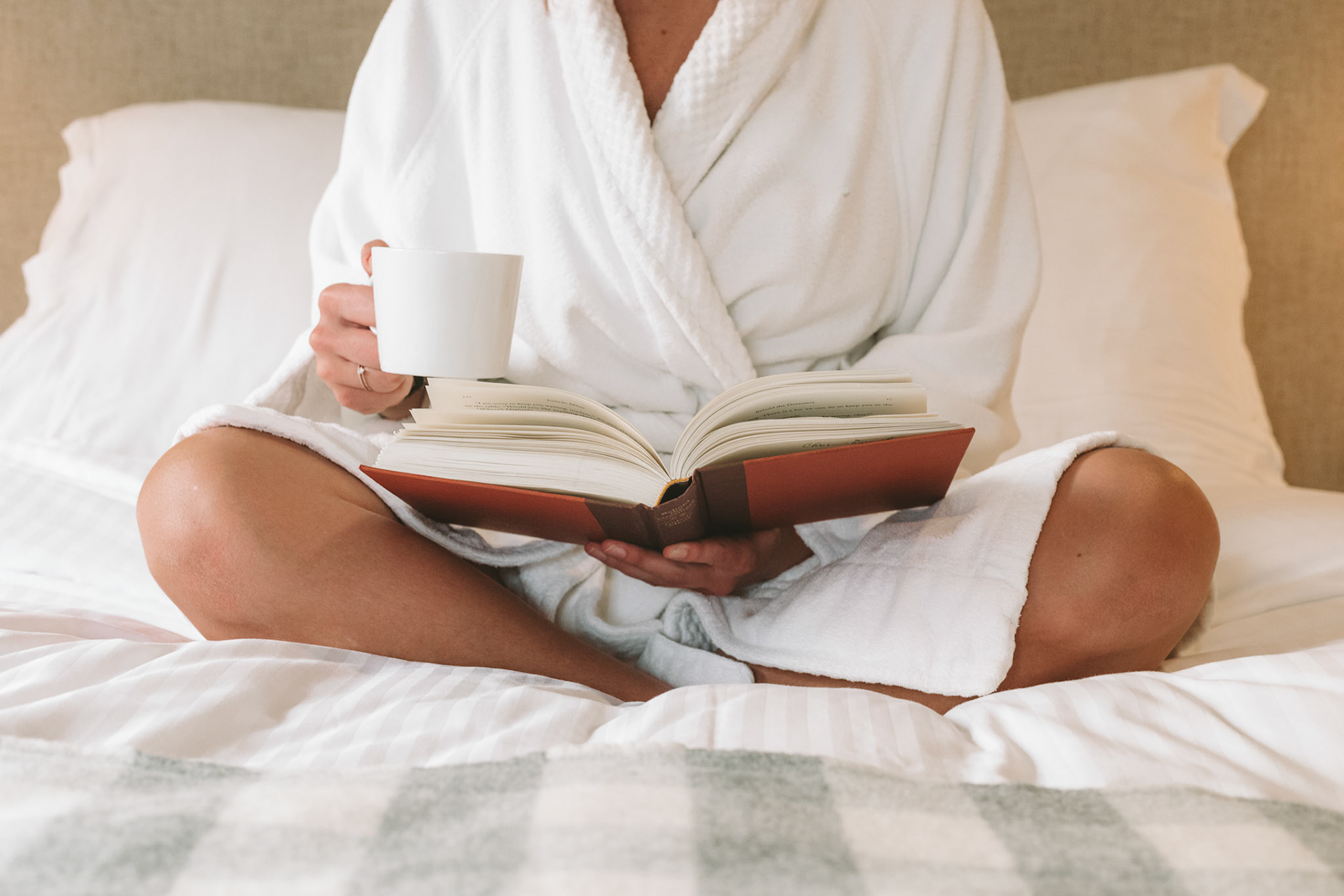 PersonReading &amp; Drinking Coffee