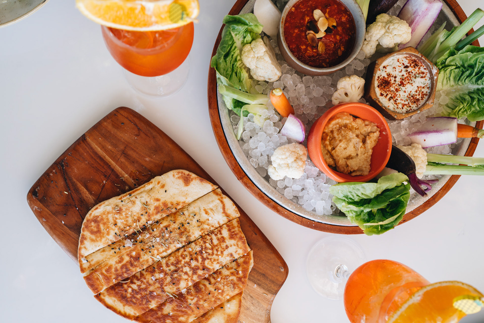 Vegetarian Mezze Platter with Bread