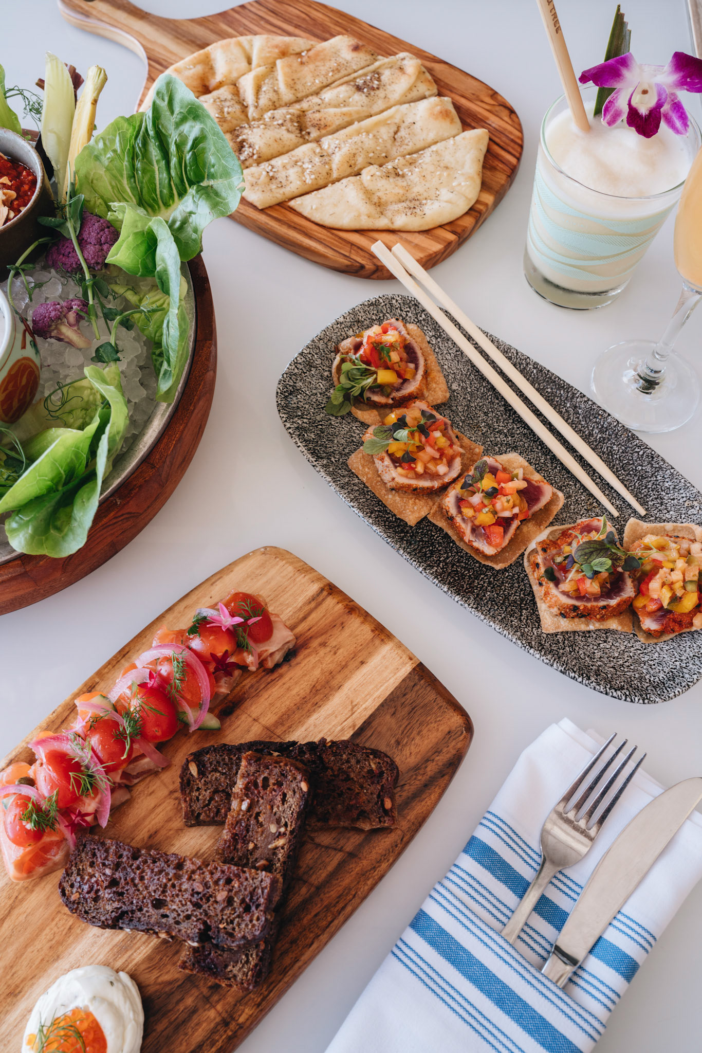 Assorted Appetizers &amp; Drinks on Table 2