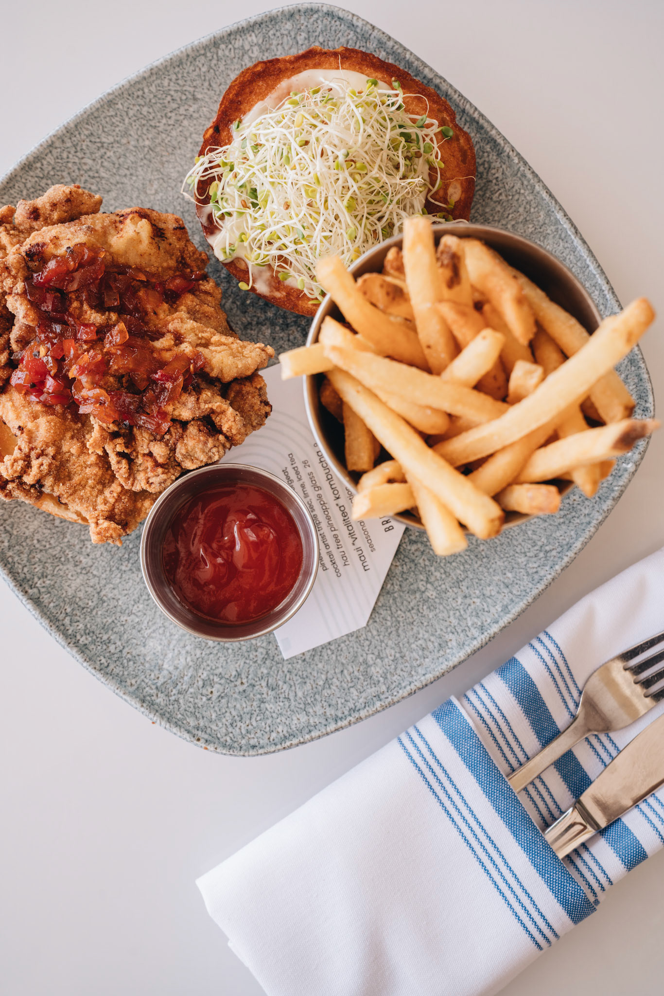Fried Chicken Fries Burger Ketchup