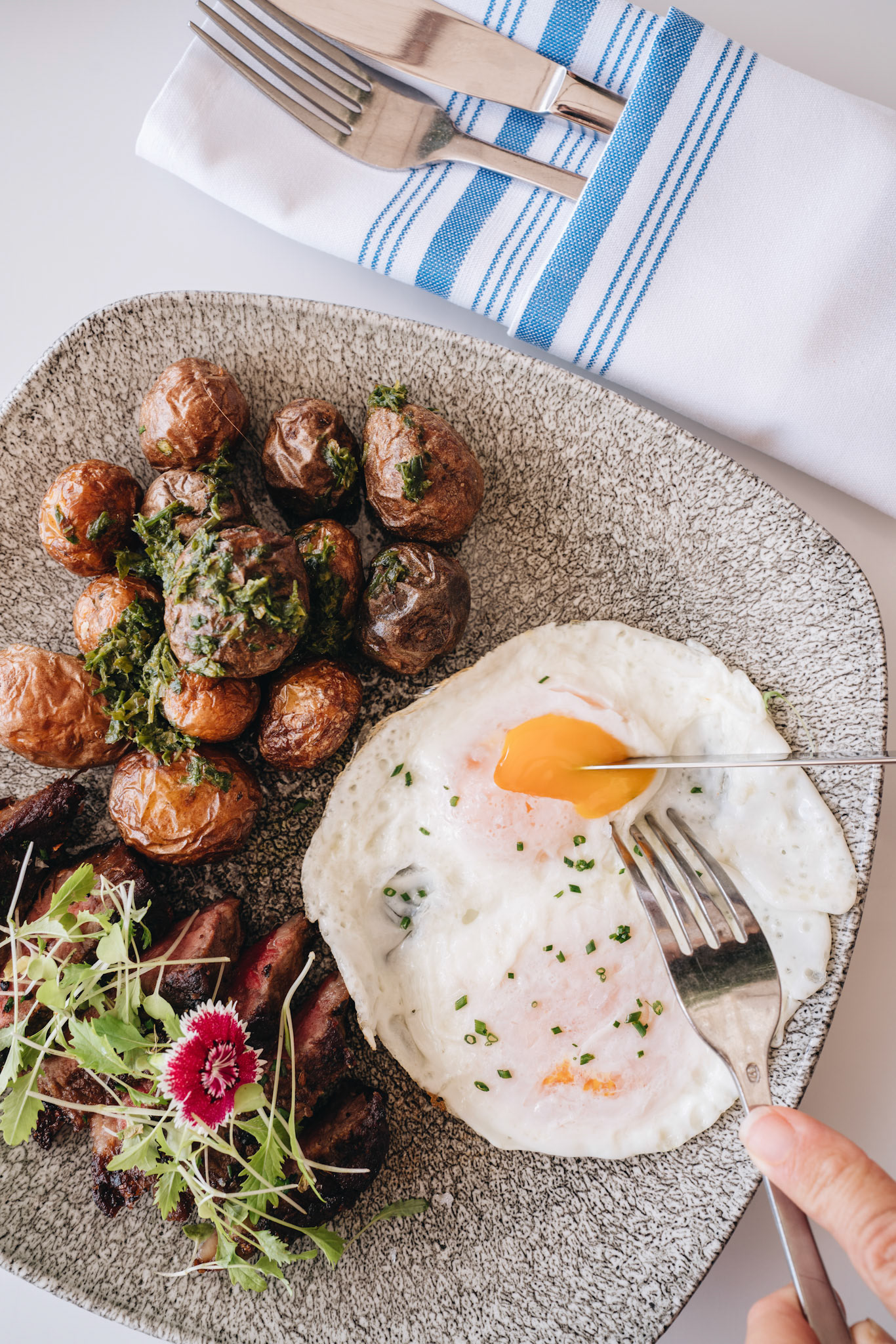 Fried Egg with Meat &amp; Potatoes