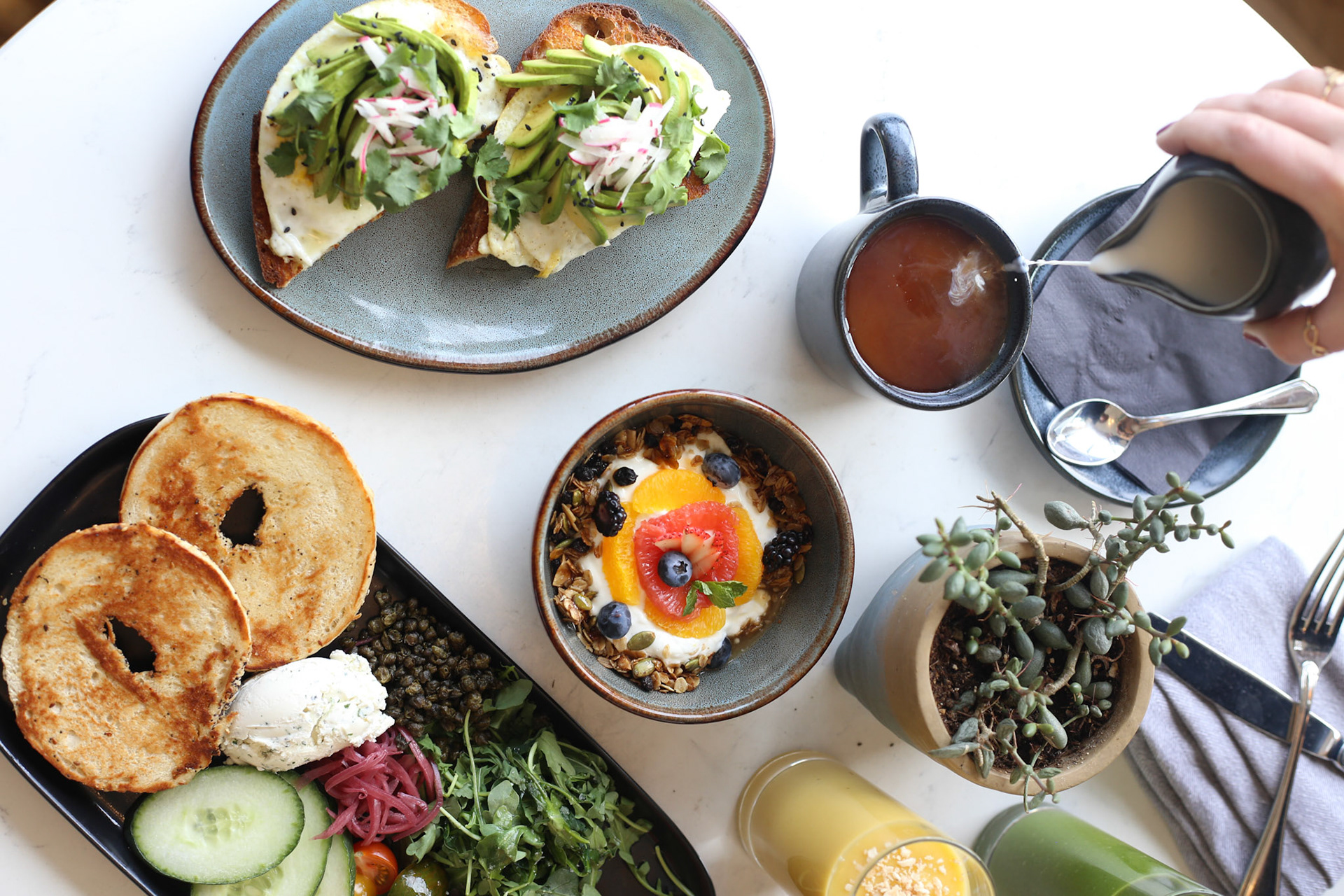 Breakfast with Toast &amp; Fruit