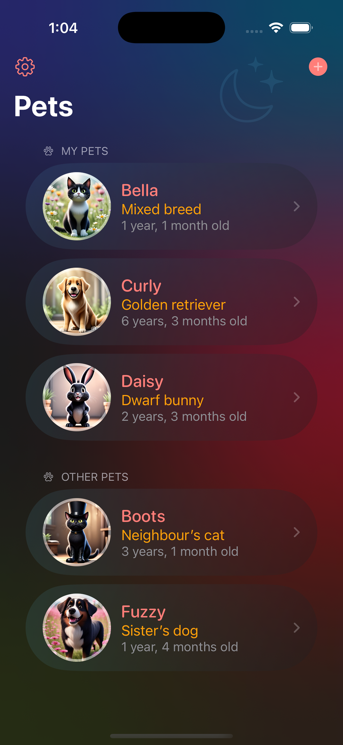 Main screen - Dark