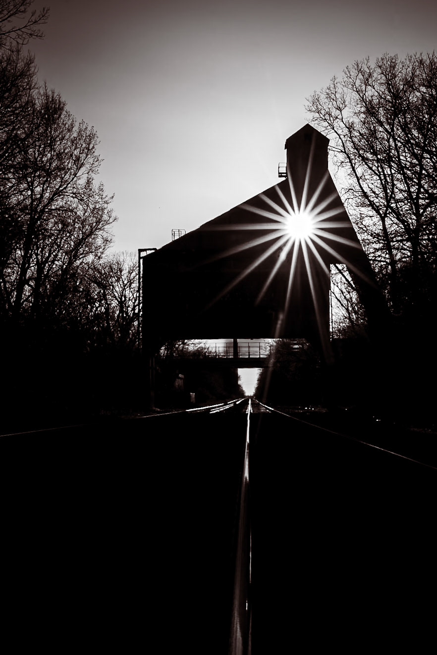 Sunset through the abandoned coal tower.