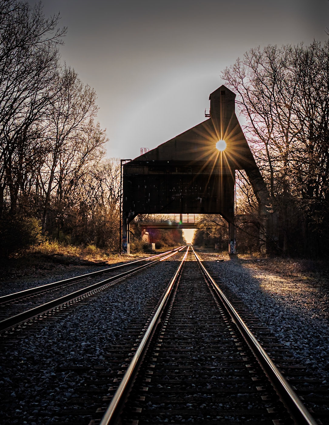 Sunset through the abandoned coal tower