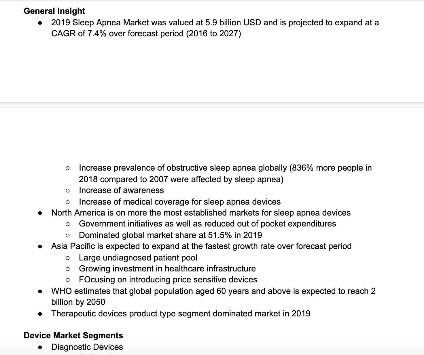 General insights and statistics