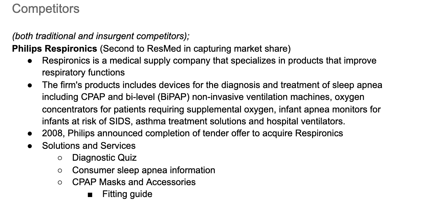 Competitor Analysis