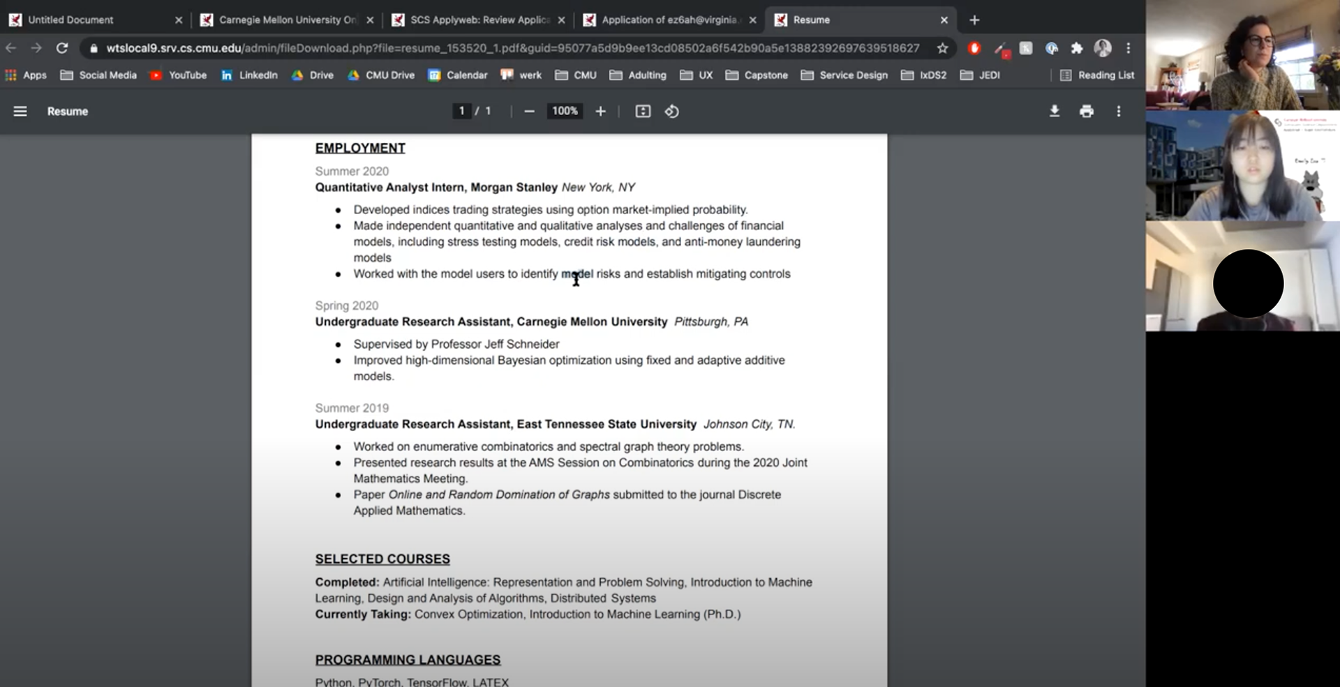 Contextual inquiry with a PhD reviewer