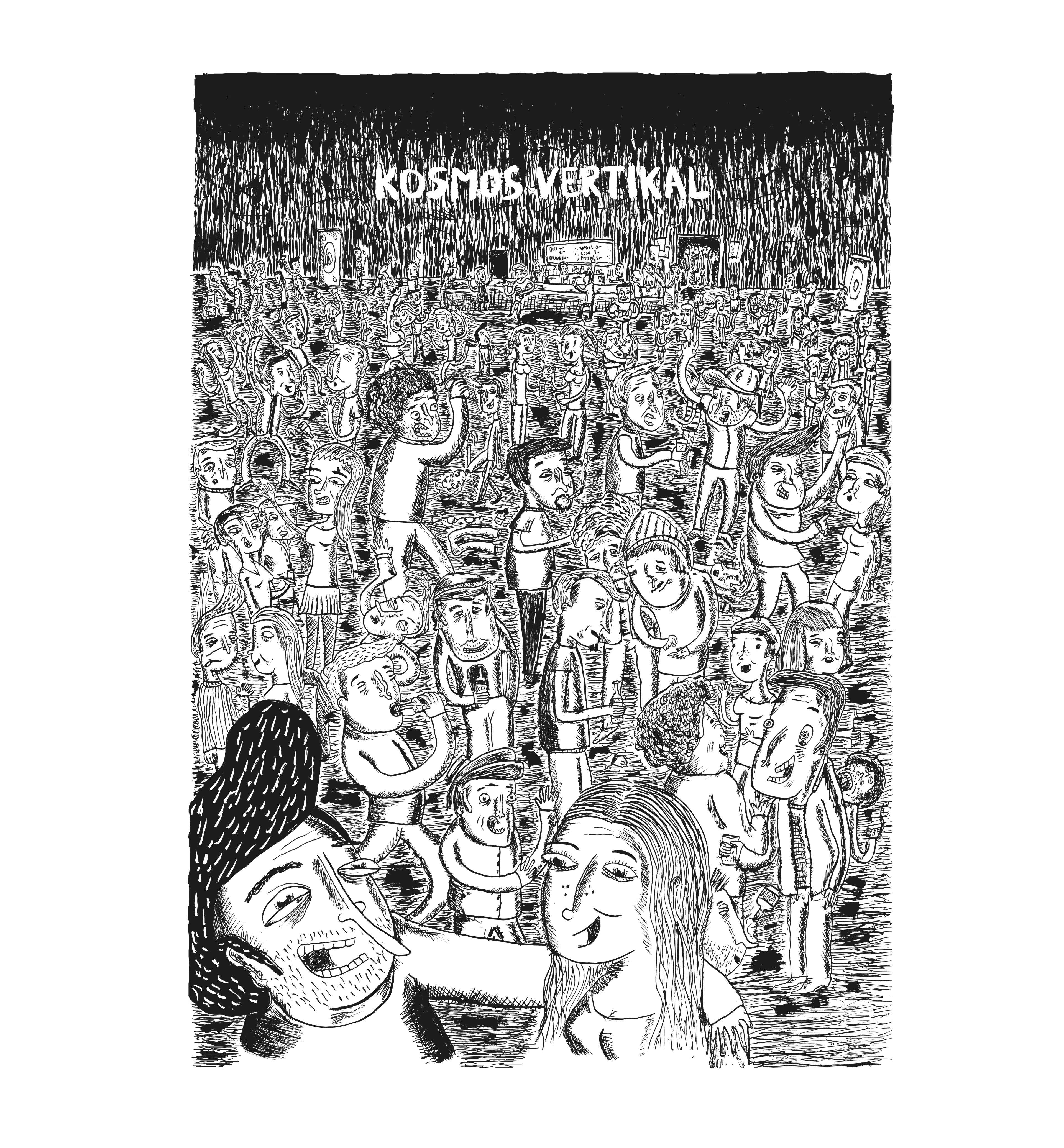 Kosmos Vertikal Nacht poster illustration Tobias Aeschbacher chessu coupole biel