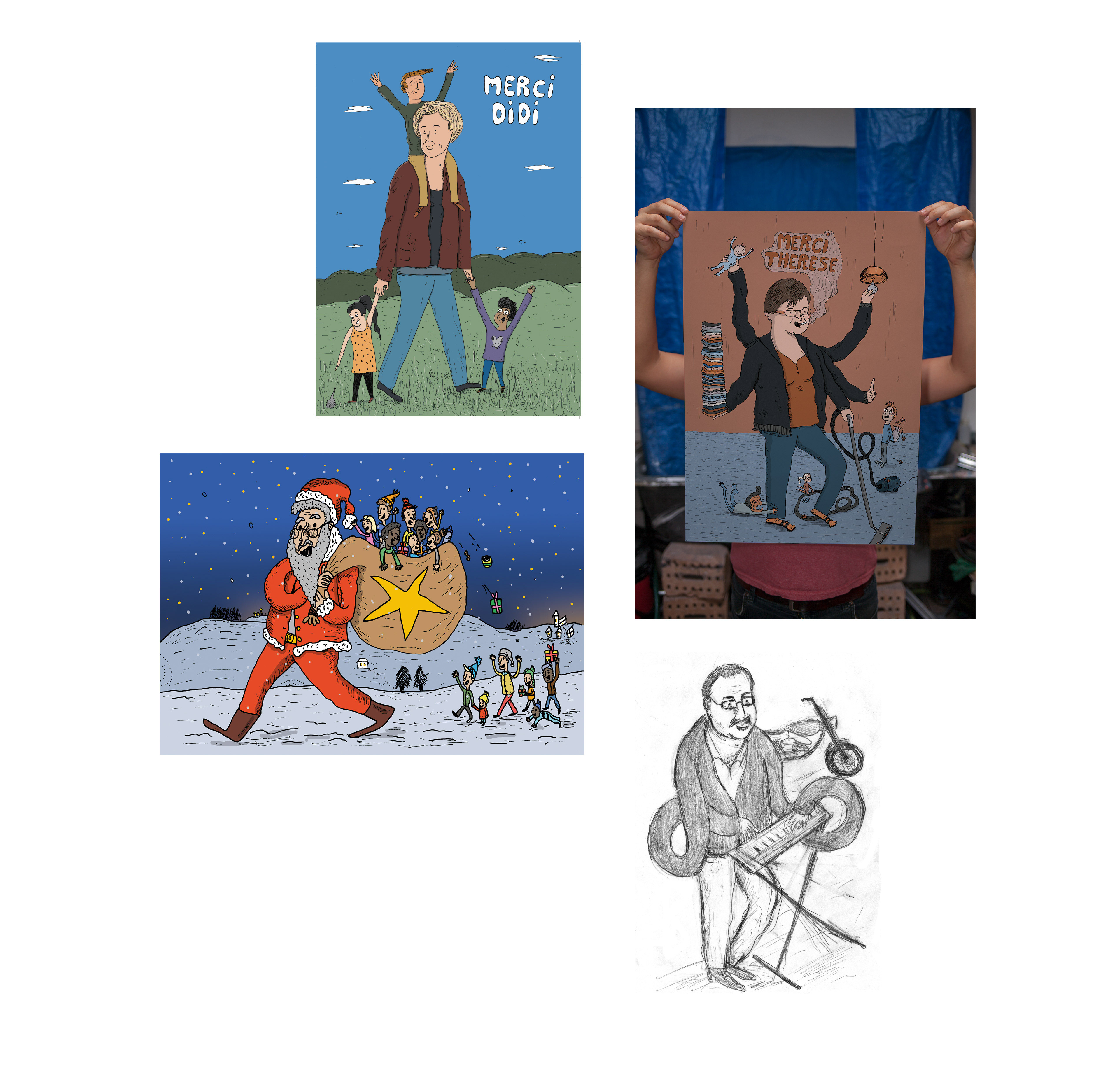 Weihnachtskarten und kunden karikaturen