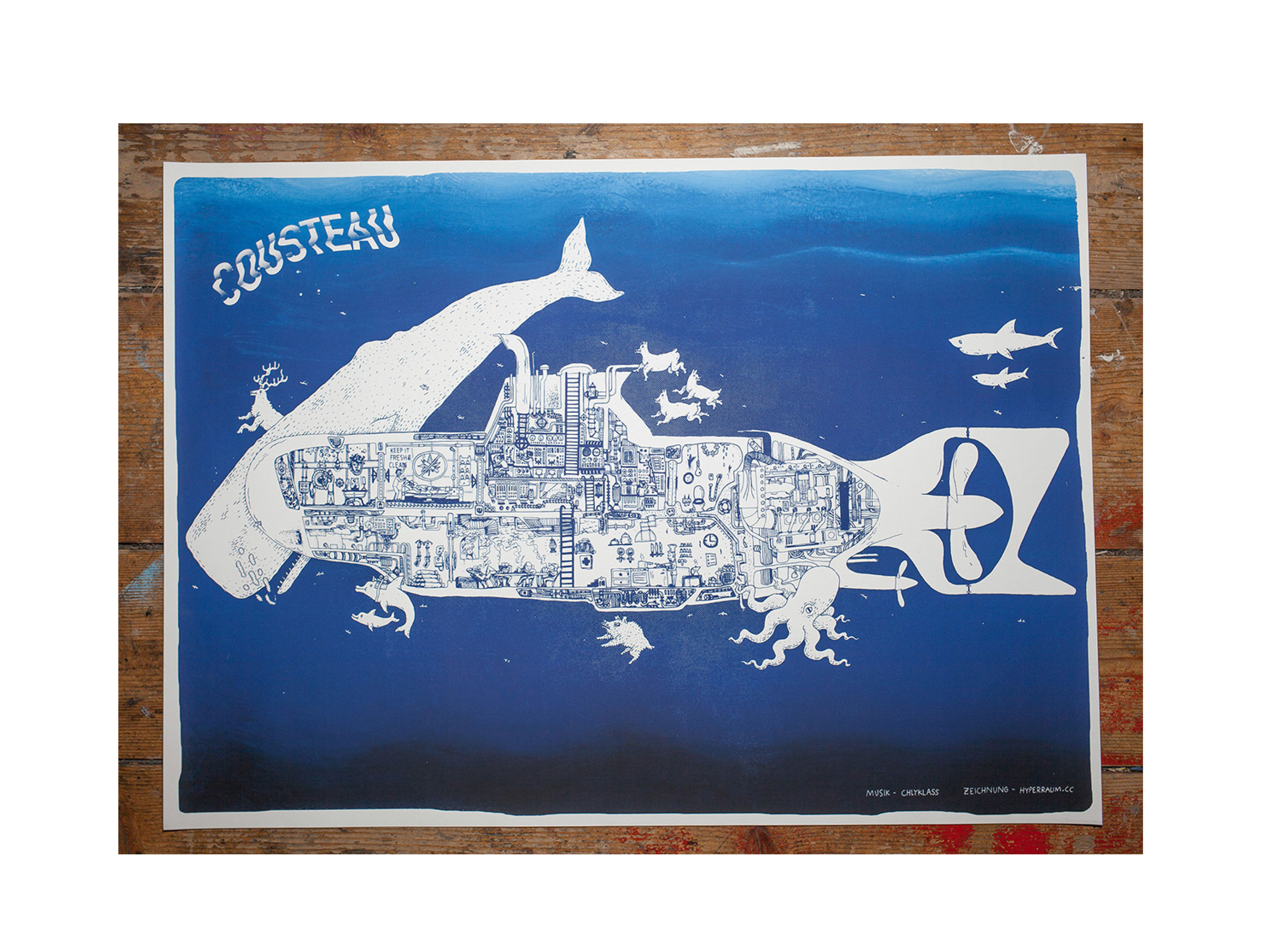 Cousteau poster siebdruck plakat gedruckt