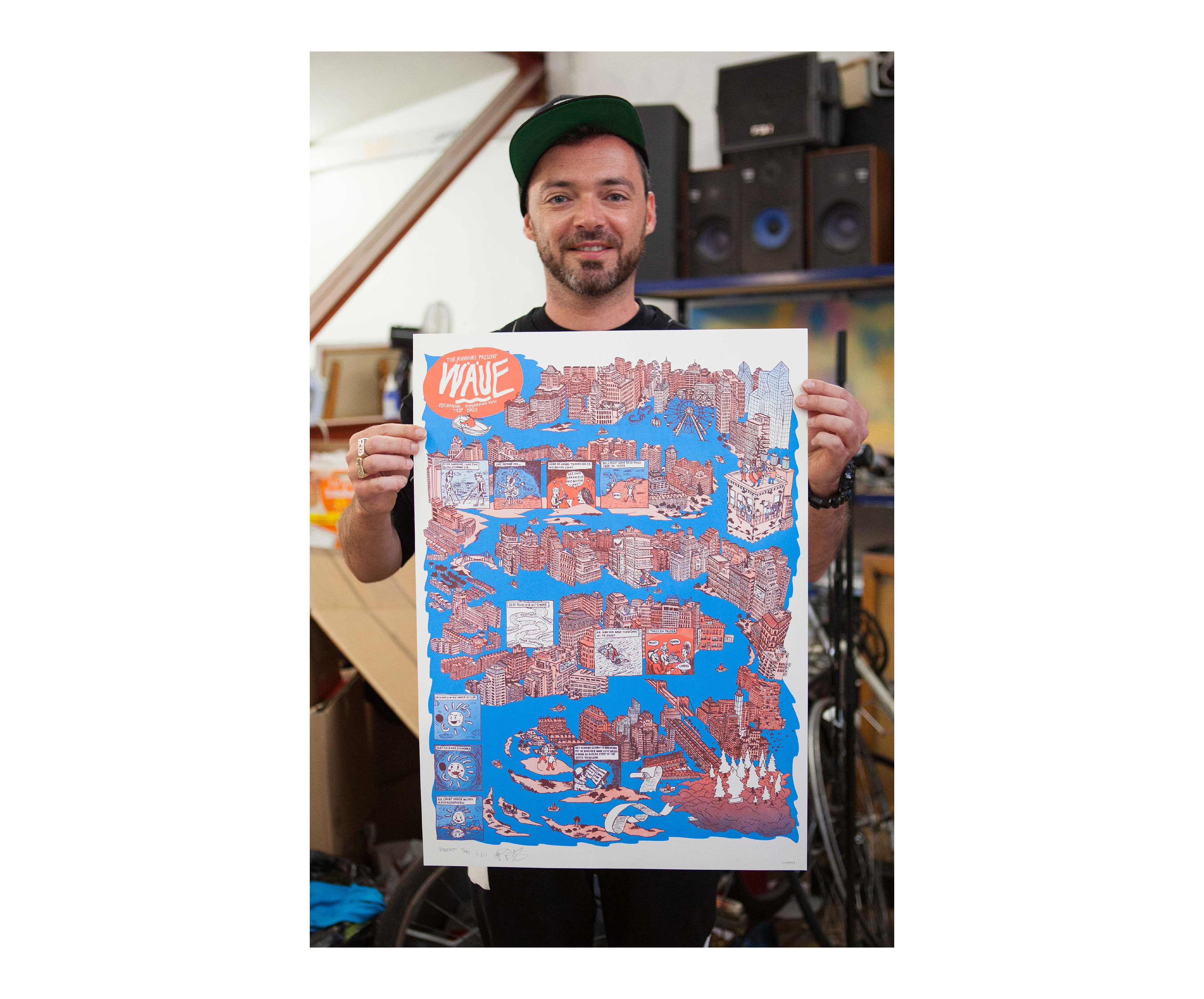 Greis wäue poster siebdruck plakat illustration