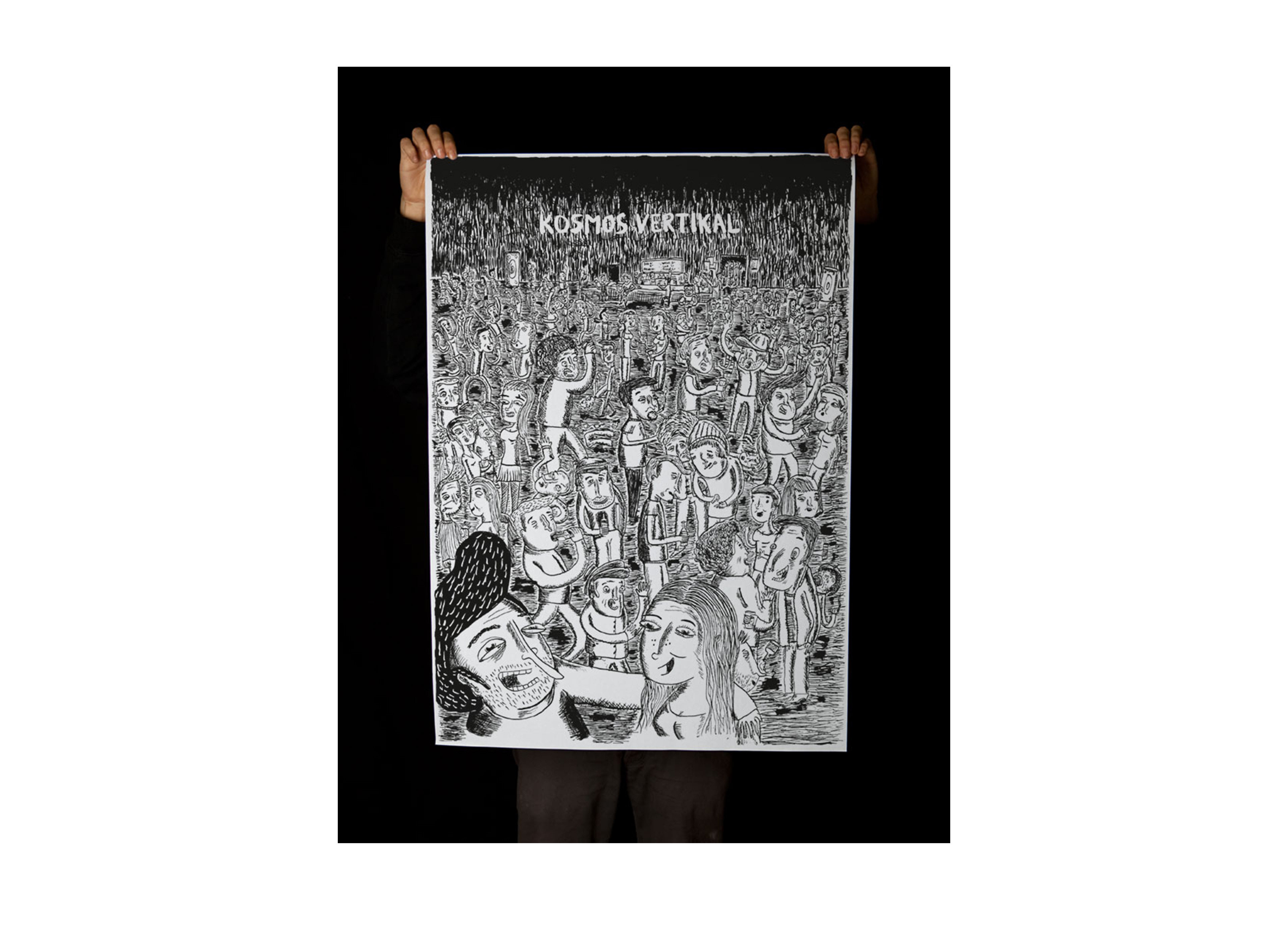 Kosmos Vertikal Nacht poster illustration Tobias Aeschbacher chessu coupole biel ansicht