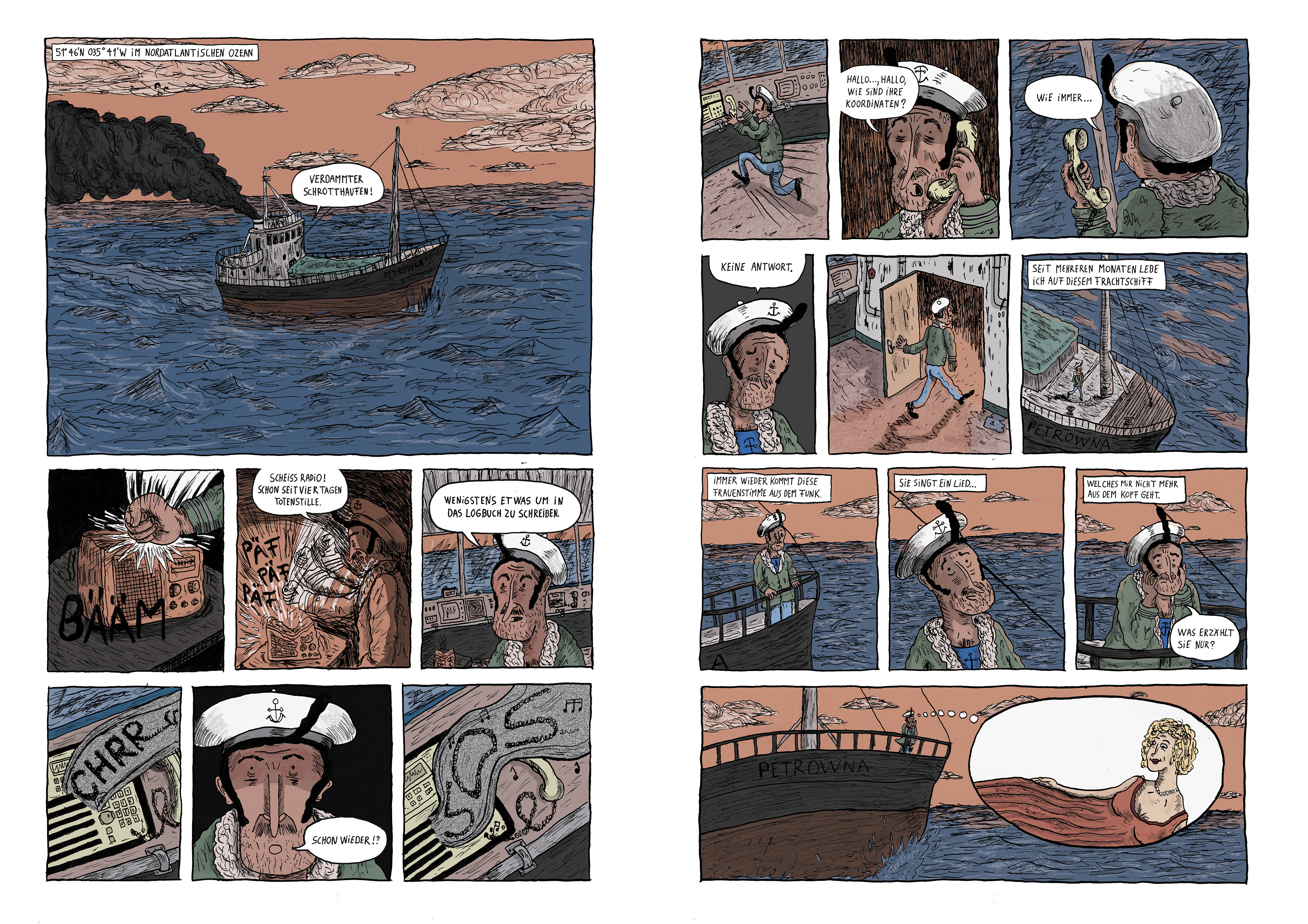 Greis comic inhaltsseite ansicht