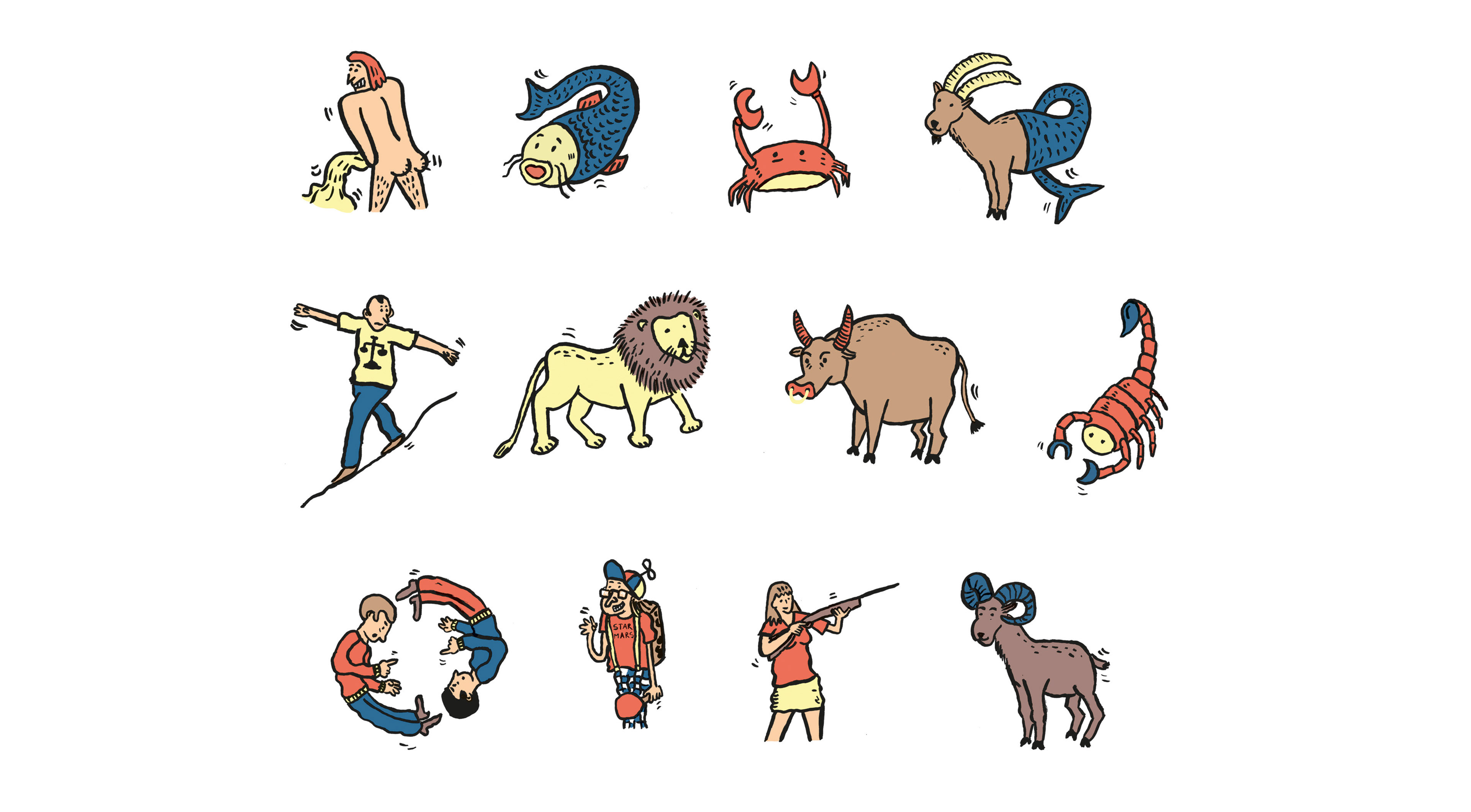Sternzeichen illustration Kufa Lyss Tobias Aeschbacher