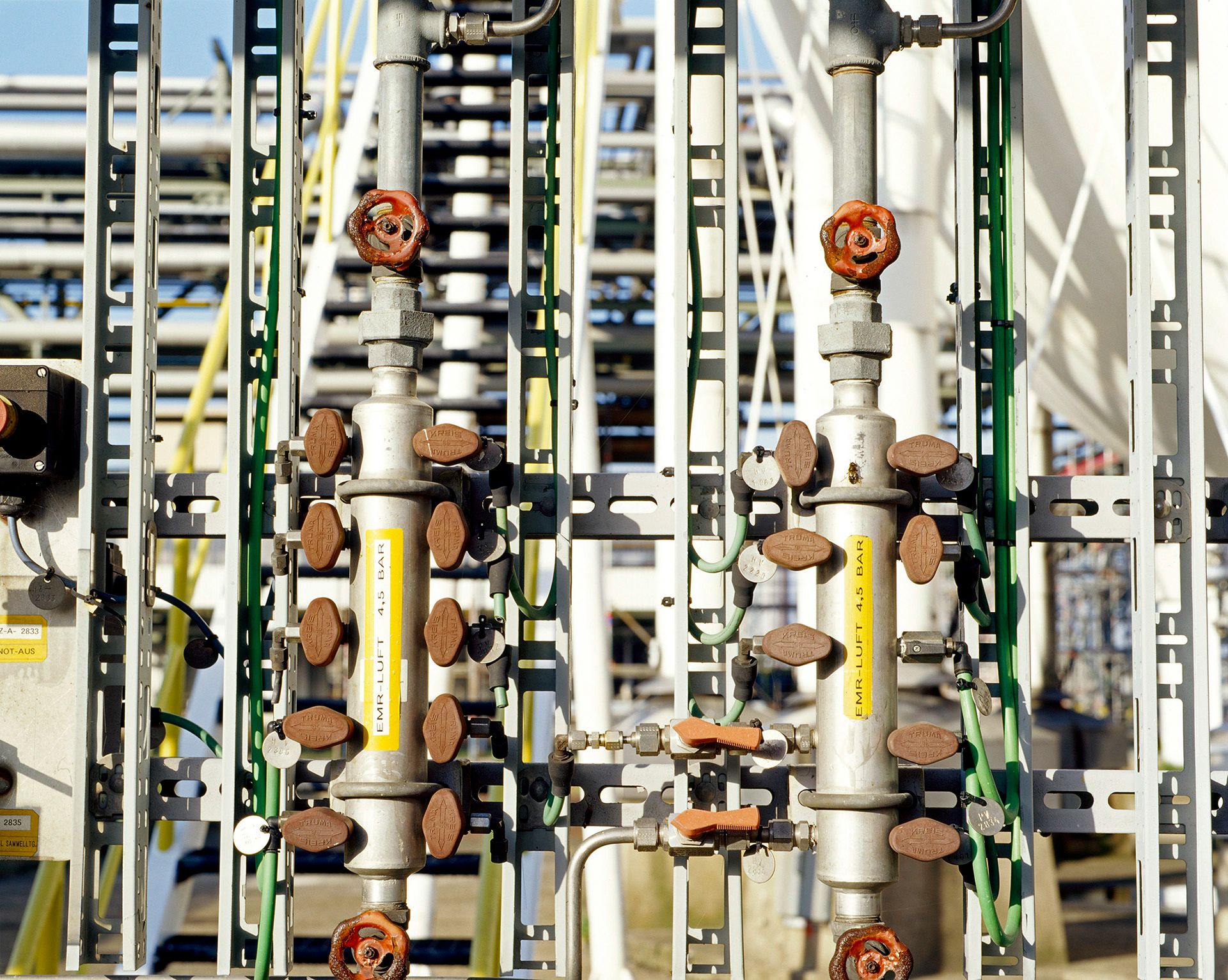 Chemiepark Marl Nahansicht der Verbindungen.  Marl Chemical Park Close-up view of the connections.