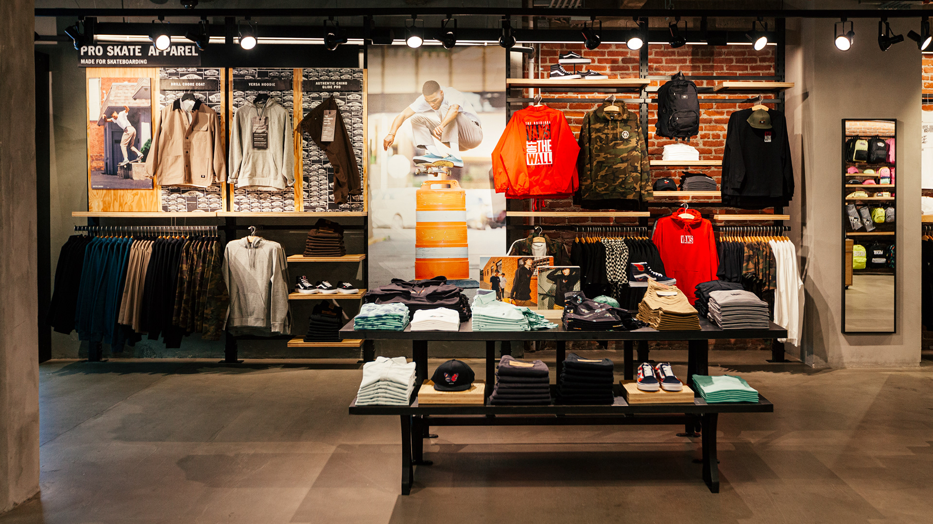 Improved way finding in the stores (Pro Skate Apparel) with clear categories called out for consumers