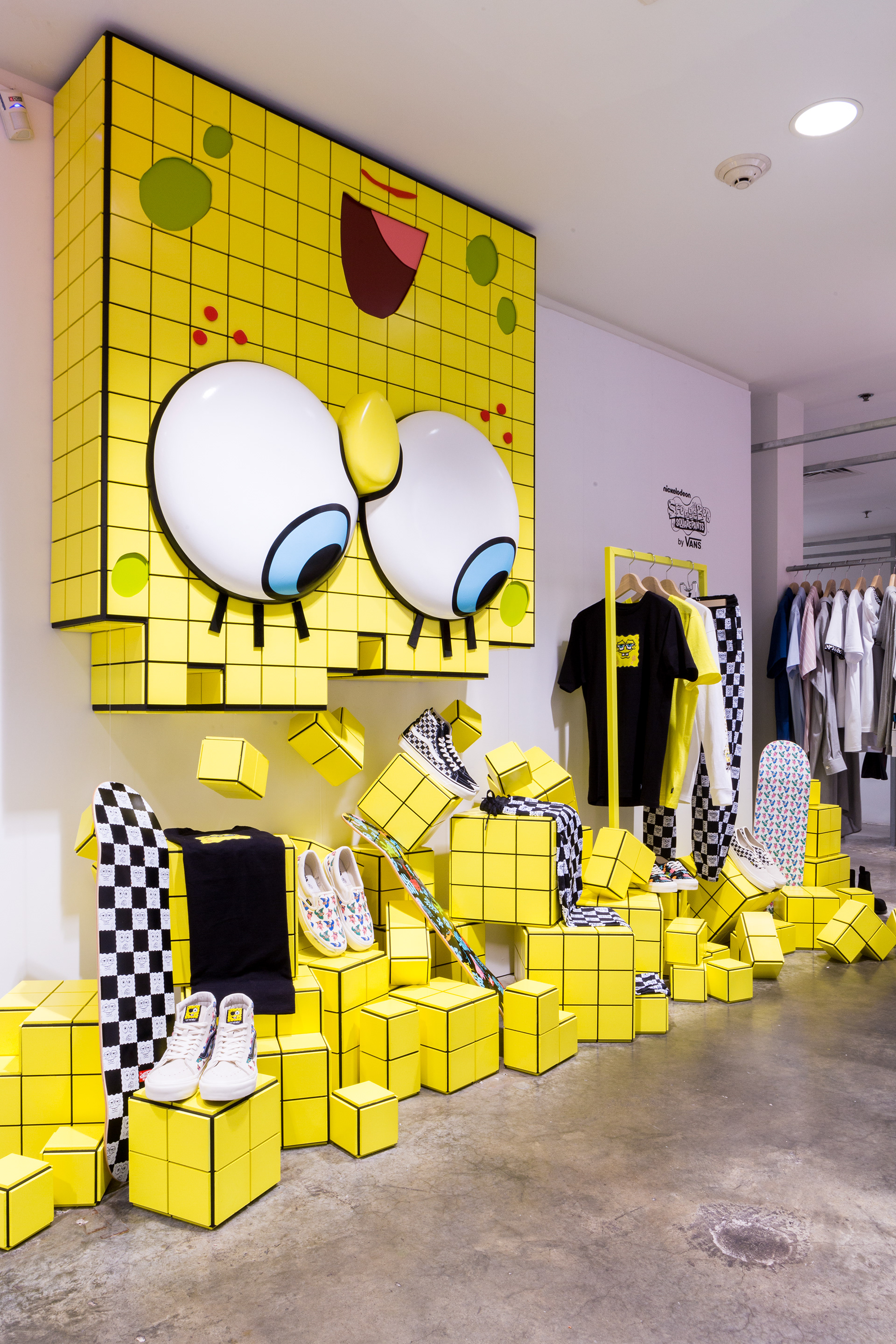 An in store build out for a Sponge Bob collaboration