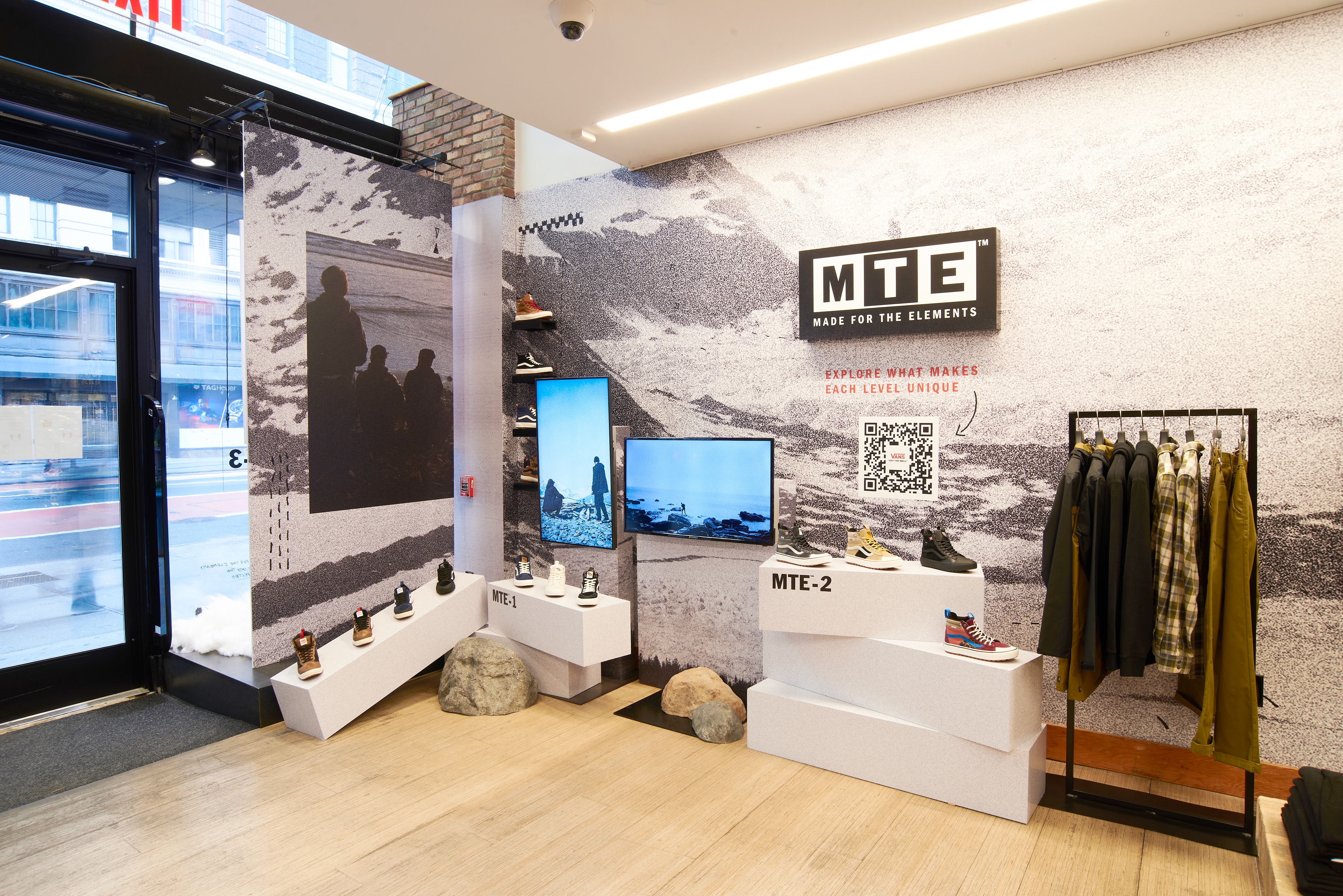 A second store build out for the MTE collection of outdoor wear