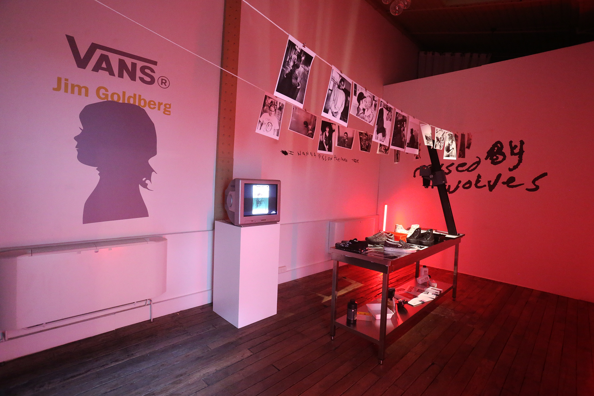 An in store build out for a collaboration with photographer Jim Goldberg