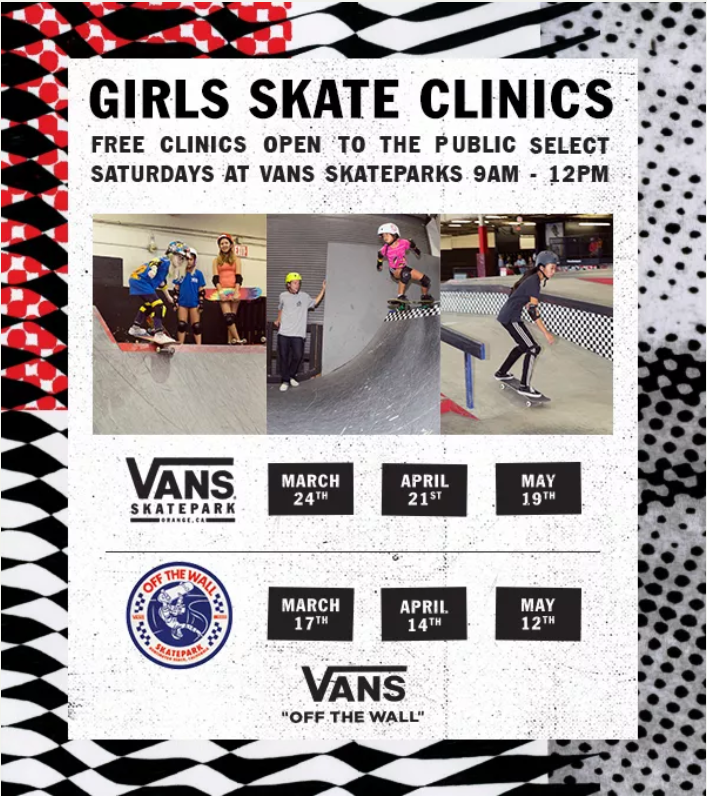 Flyer for girls skate clinic