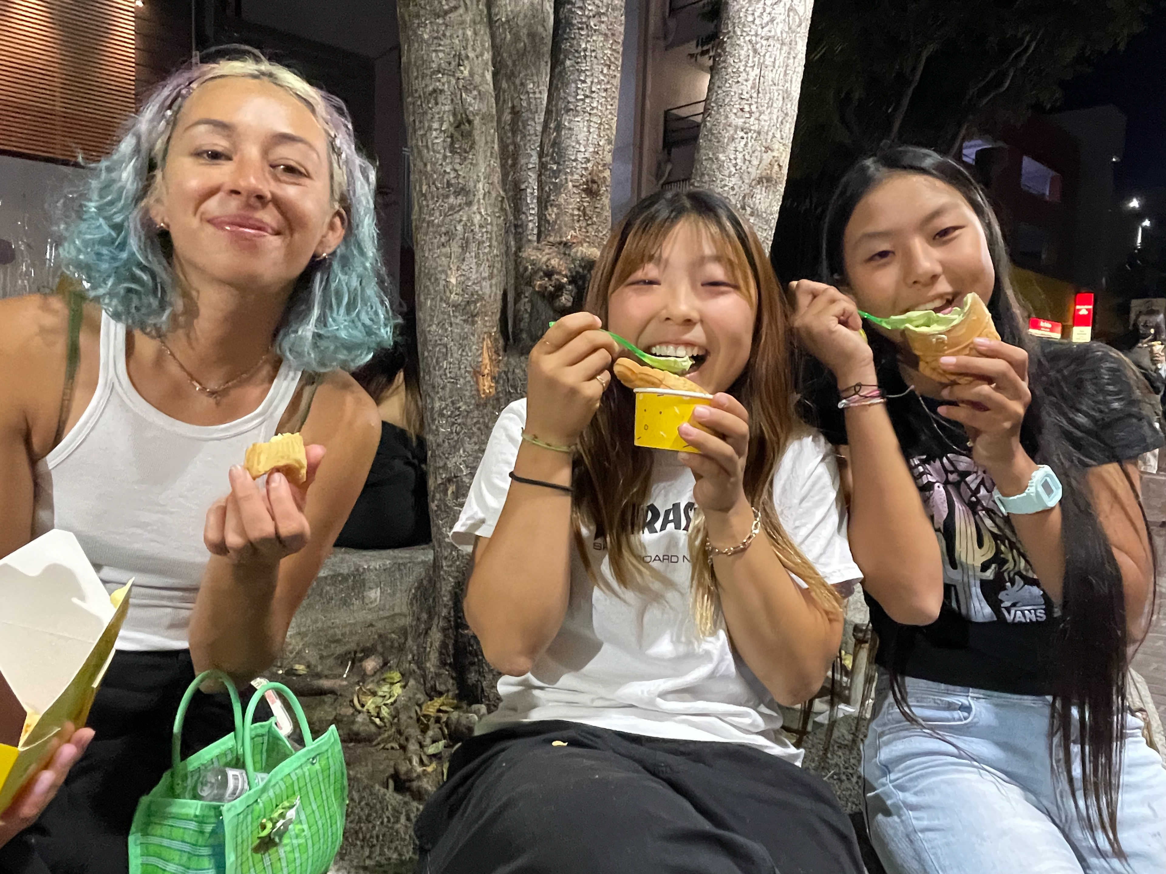 Lizzie, who was in the first Girls Skate India, Mami, who was in Vanguards, and Cocona, who saw them both, decided to start skateboarding, and ended up on a podium in the Olympics!