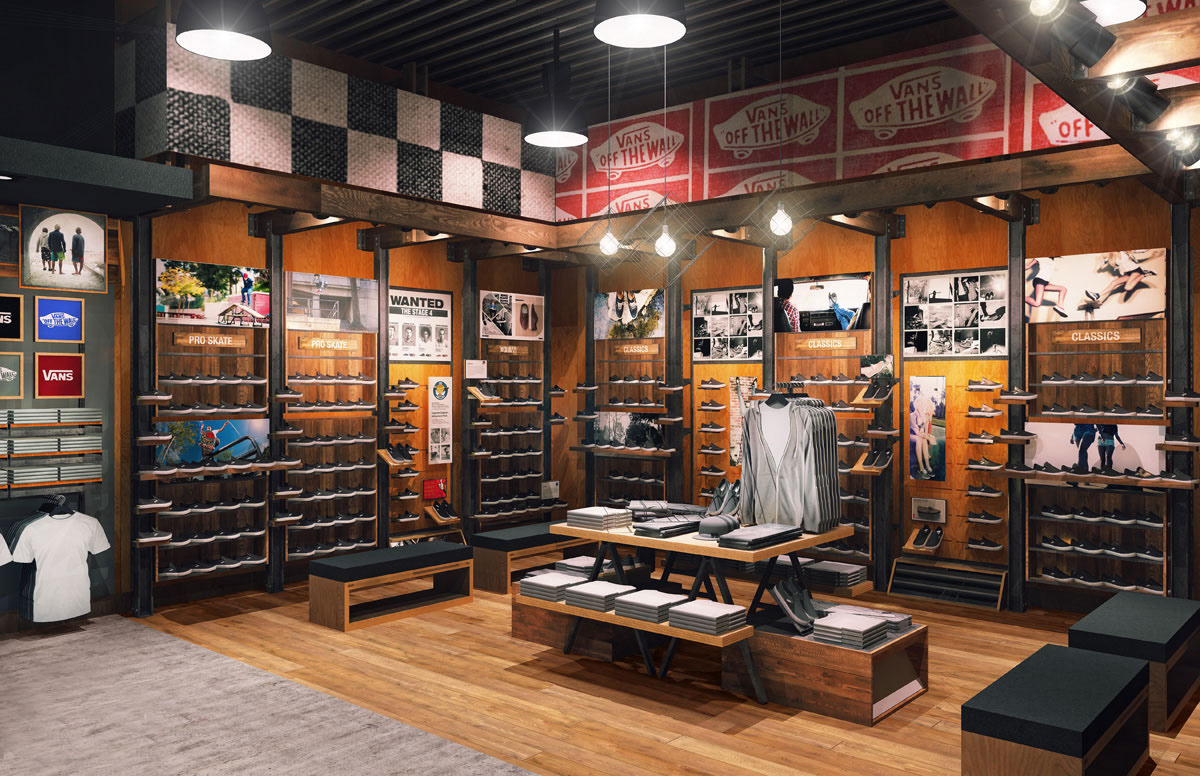 These are the "before photos," lots of bulky, dark fixtures, too much competing for consumer's attention 