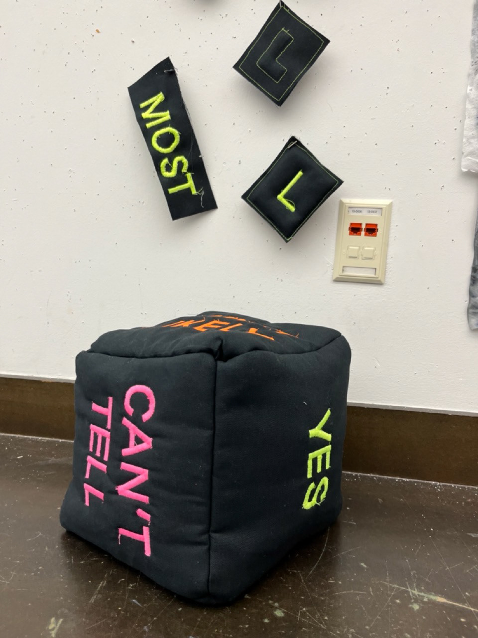hand sewn "magic" cube
