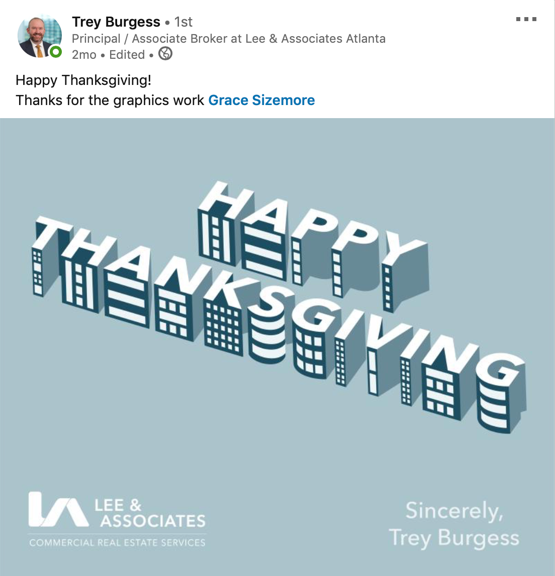 happy thanksgiving social media post
